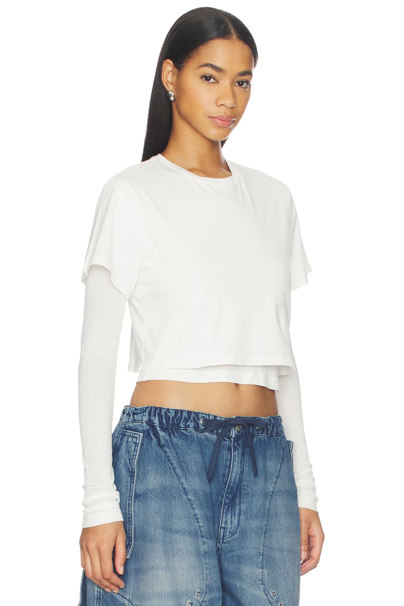 ROMILY TEE IN WHITE ASH