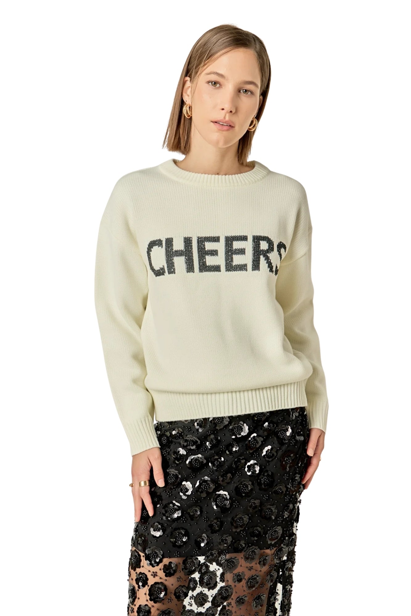 CHEERS WHITE SWEATER