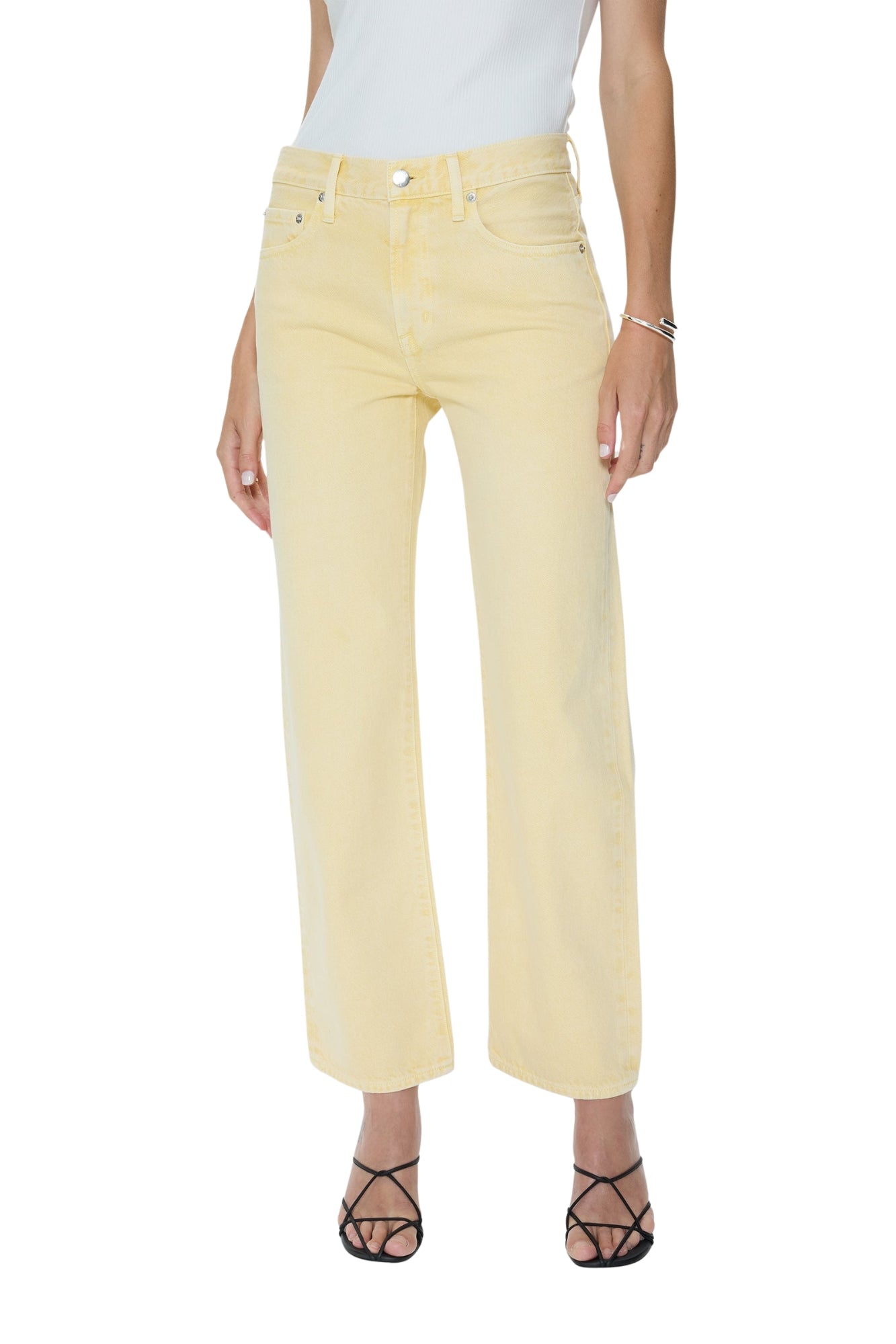 LEXI MID RISE BOWED STRAIGHT JEAN IN DAY GLOW