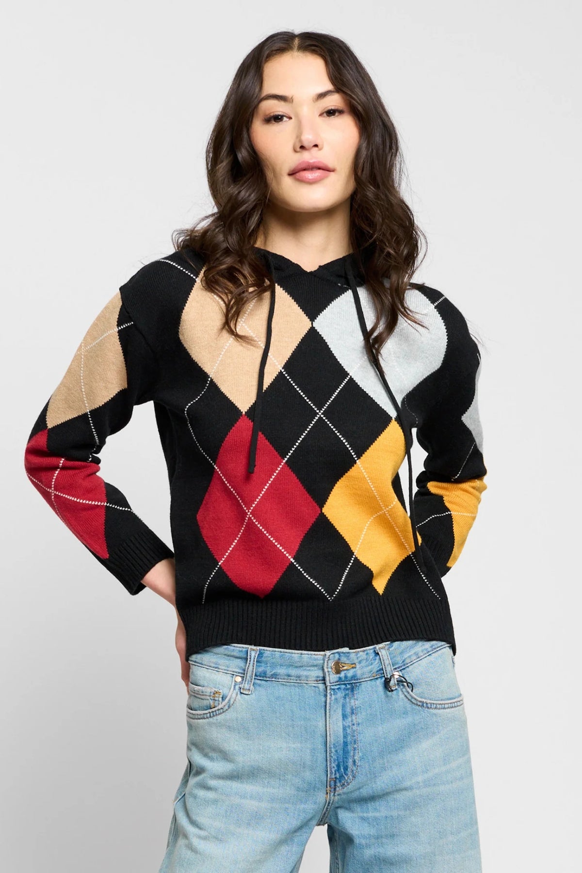 ASTRID ARGYLE HOODIE MULTI