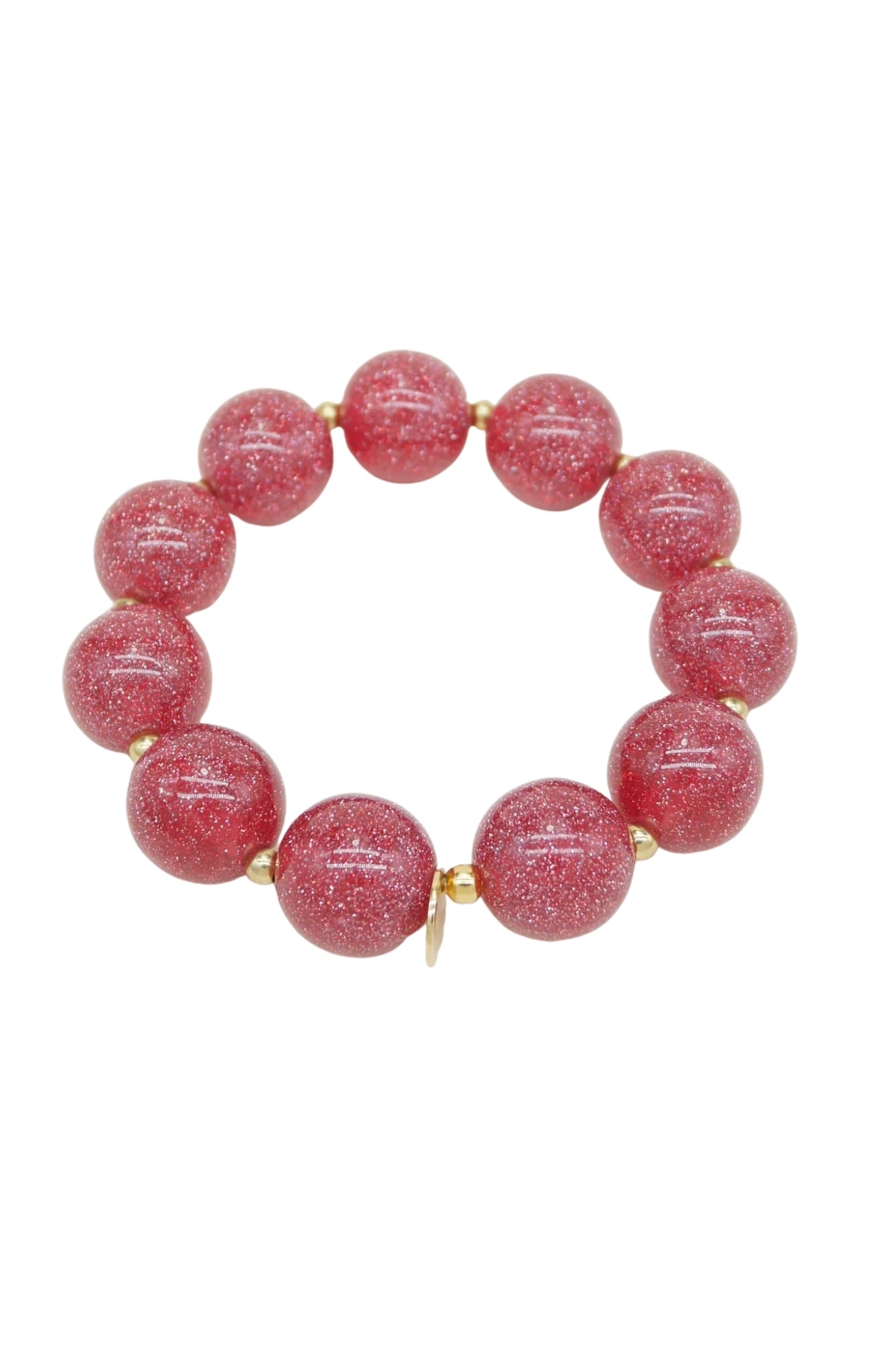 BICHOU GLITTERY RED CIRCLES HAIR TIE