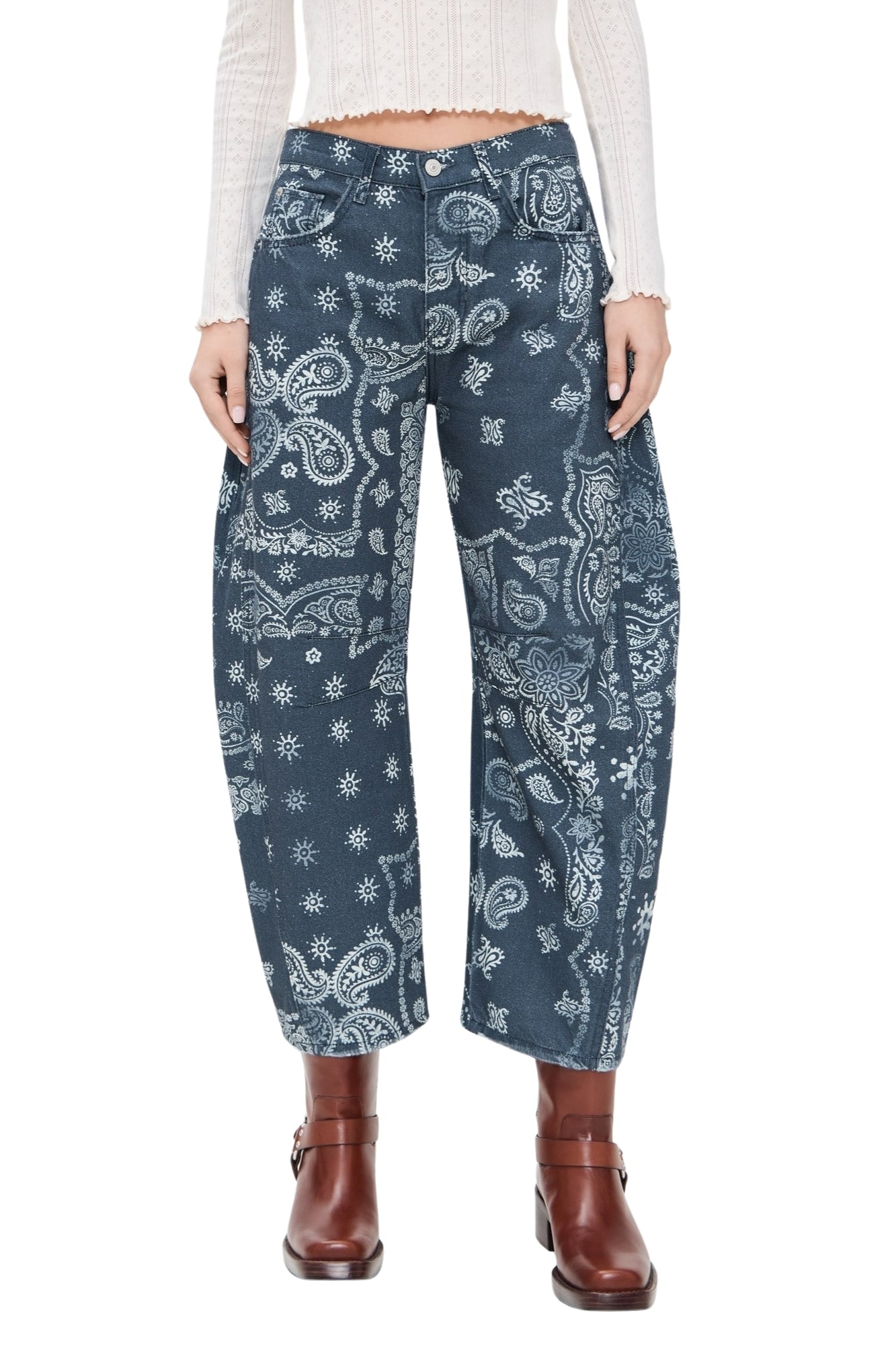 GOOD LUCK PRINTED NAVY BANDANA BARREL