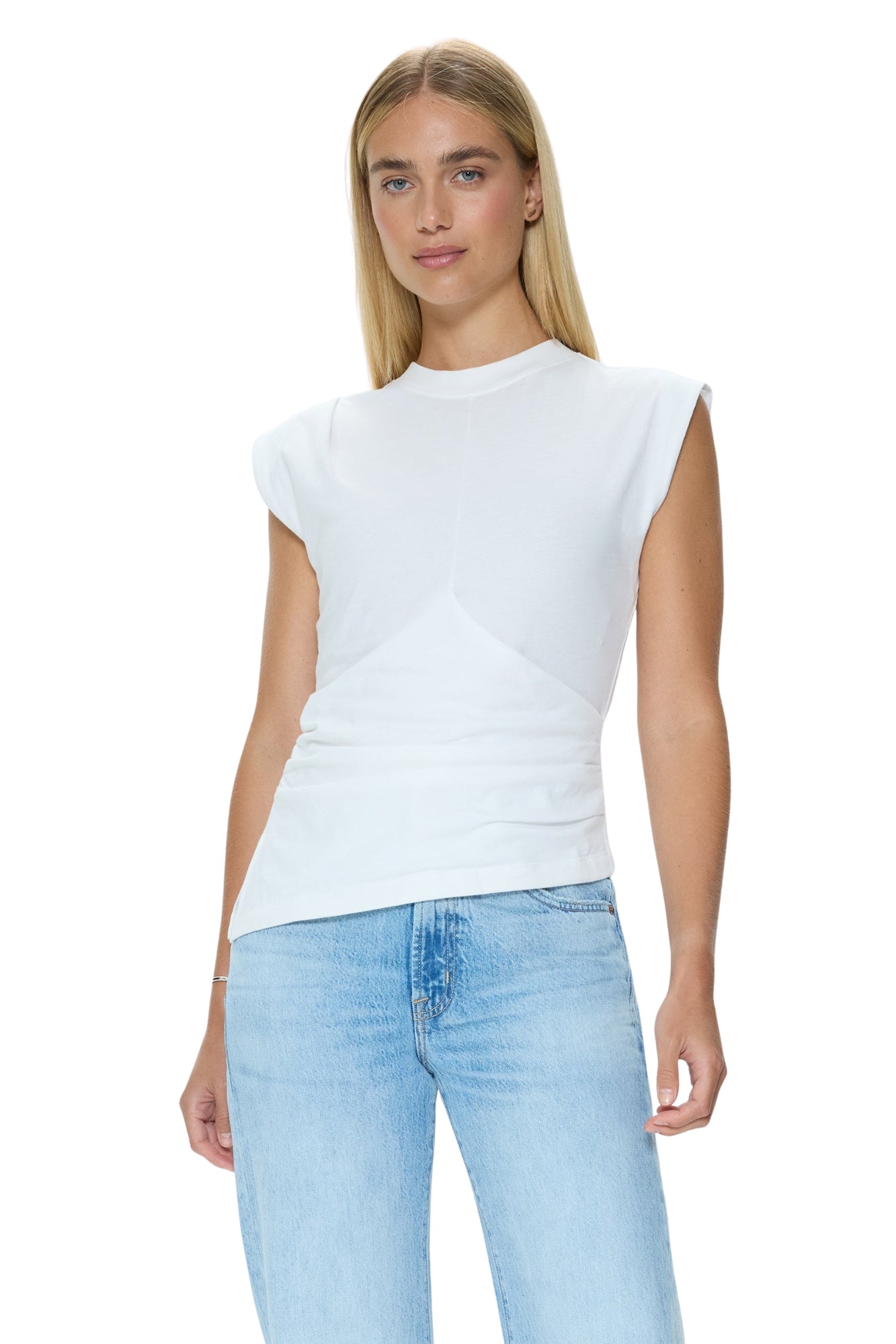 NYA DRAPED TEE WHITE