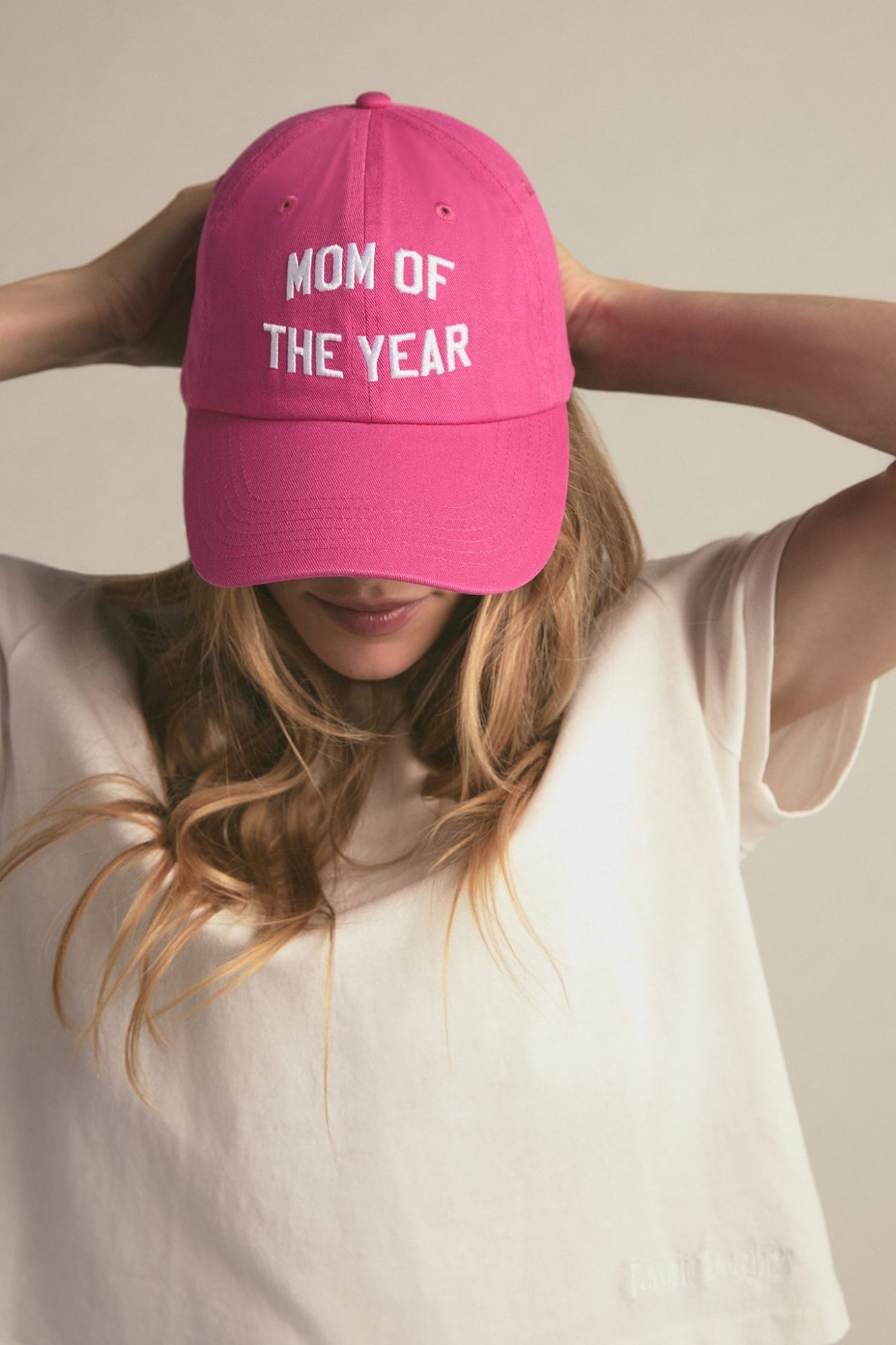 MOM OF THE YEAR BASEBALL PINK HAT