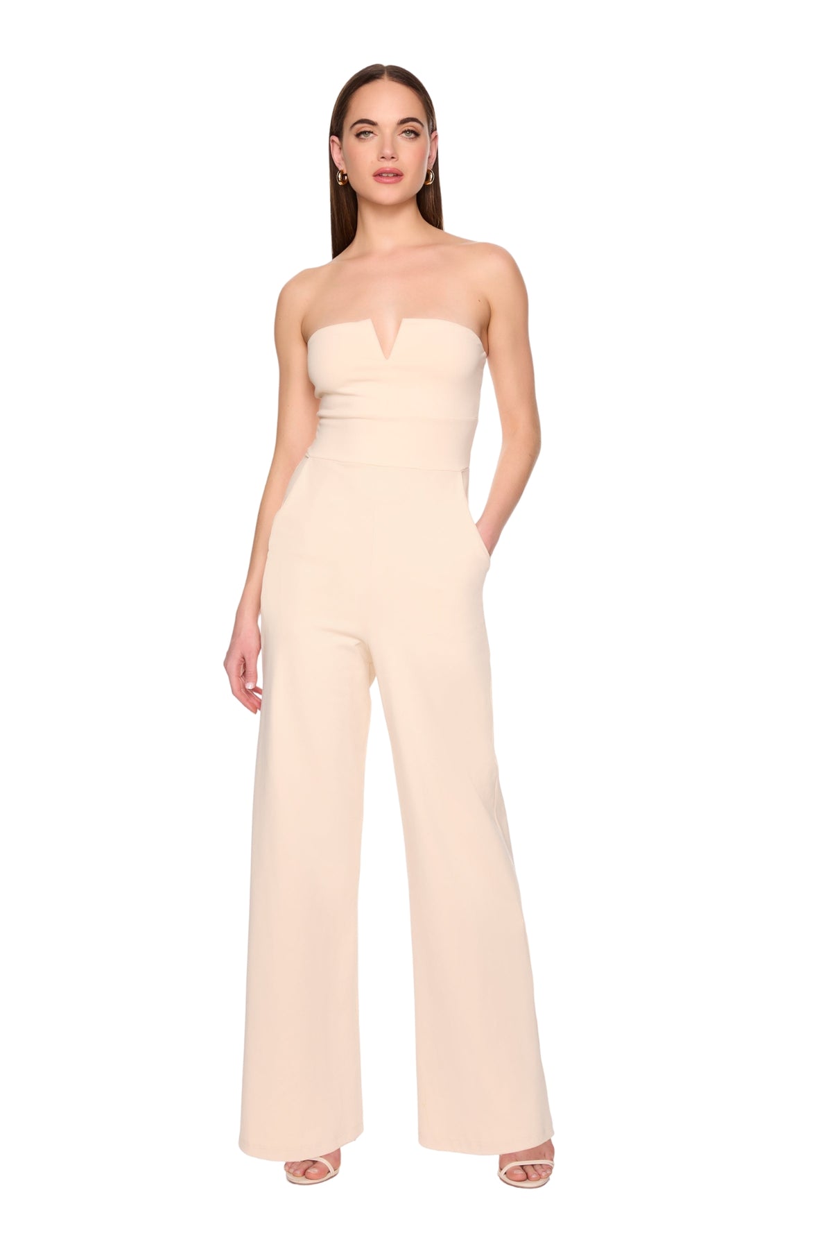 V WIRE JUMPSUIT IN BELGIAN CREME