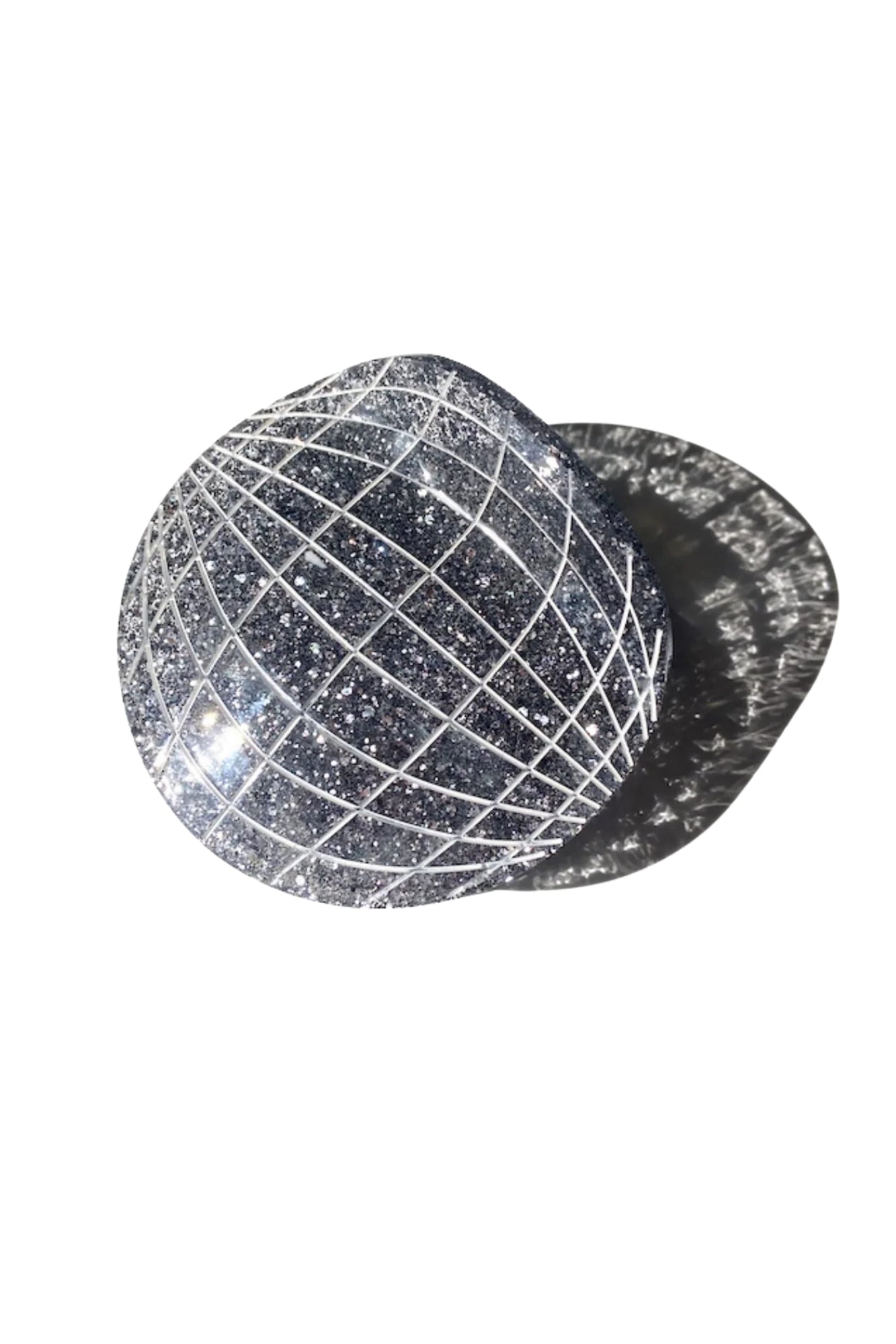 HAND PAINTED DISCO BALL CLAW HAIR CLIP