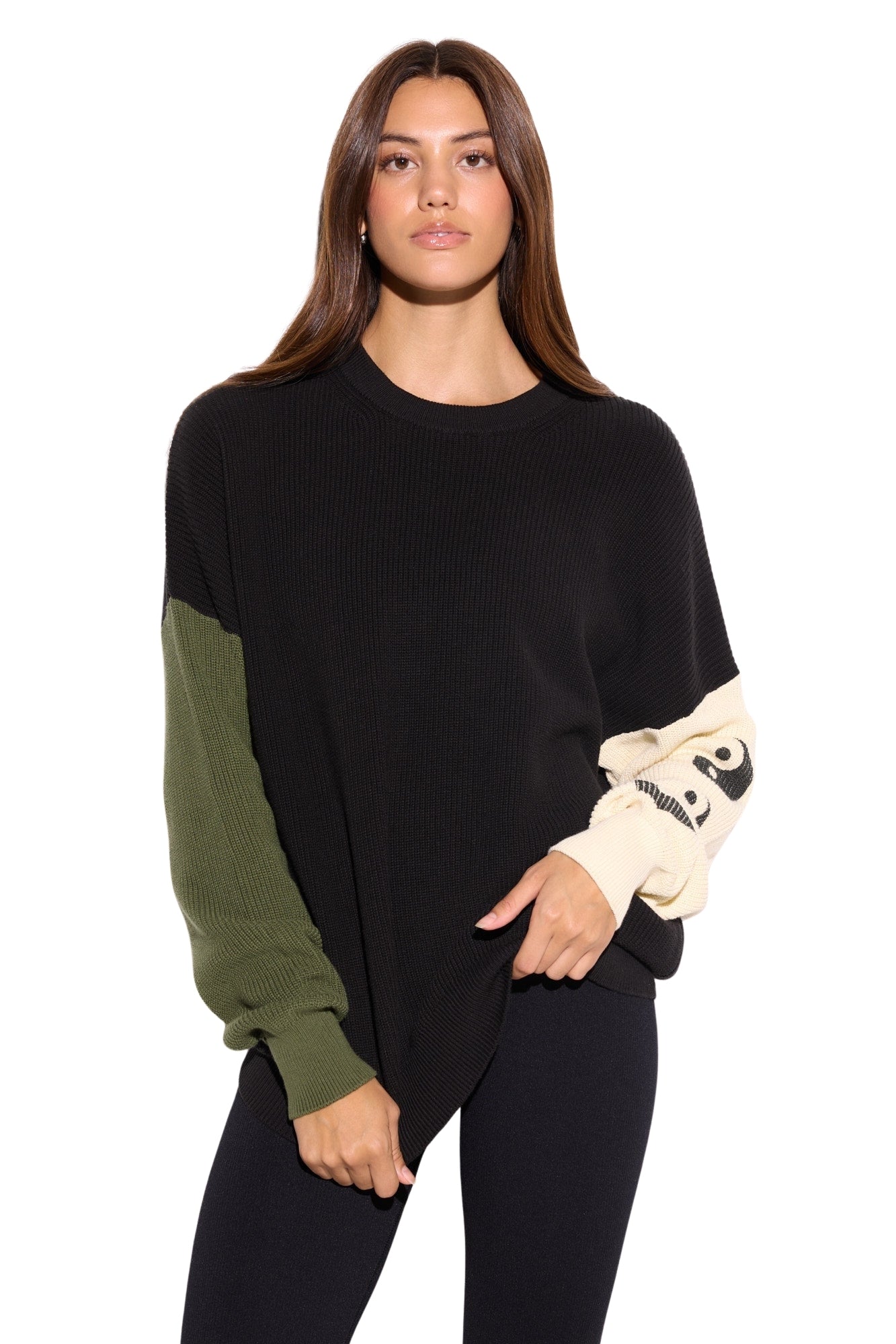 YIN YANG STACK LYRICS SWEATER BLACK