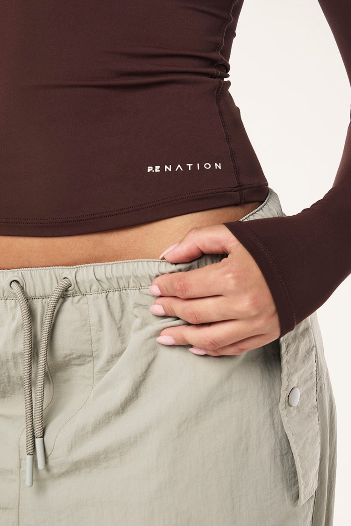 FOUNDATION LONG SLEEVE TOP IN MAHOGANY