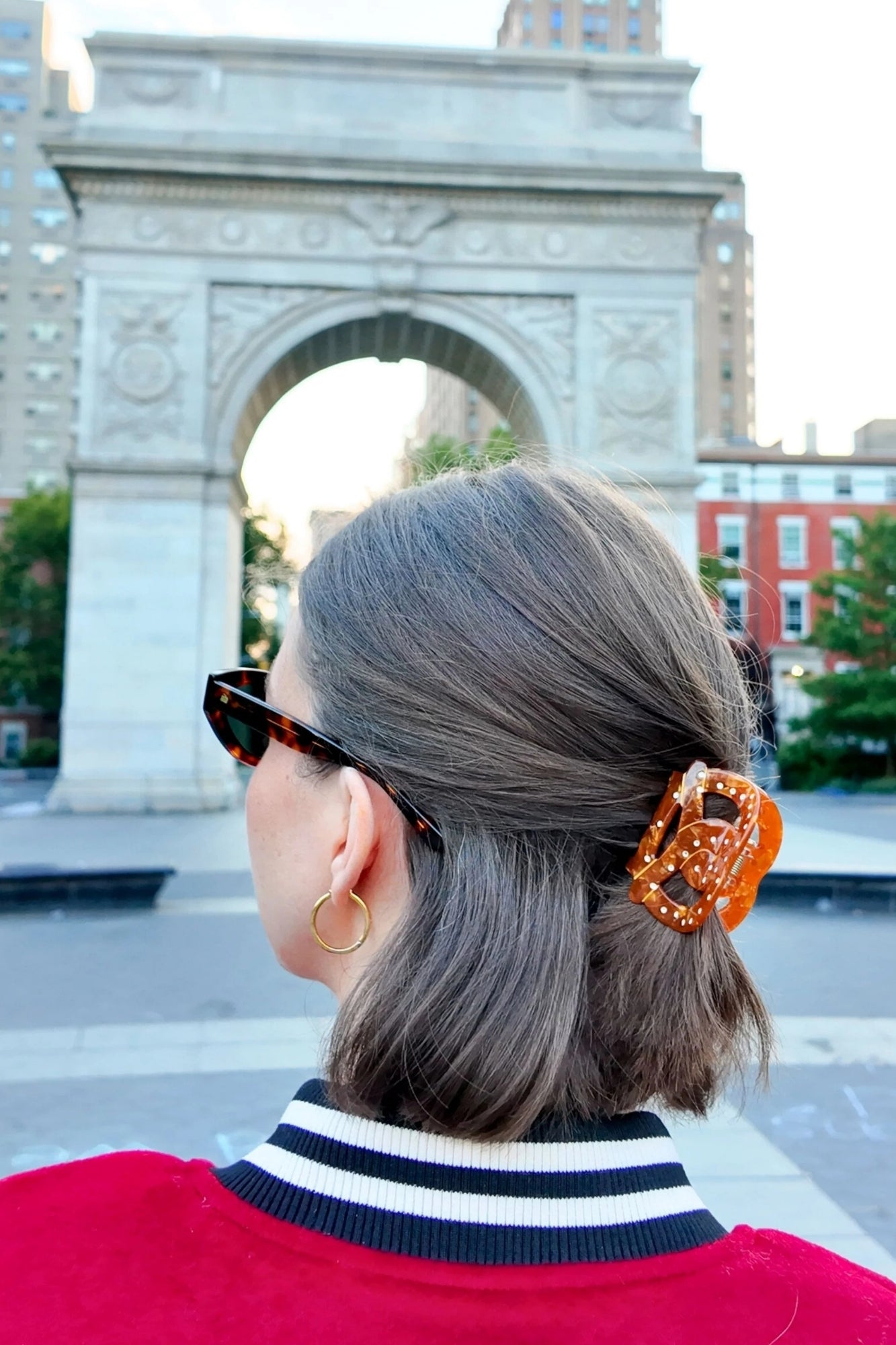 HAND PAINTED PRETZEL HAIR HAIR CLIP