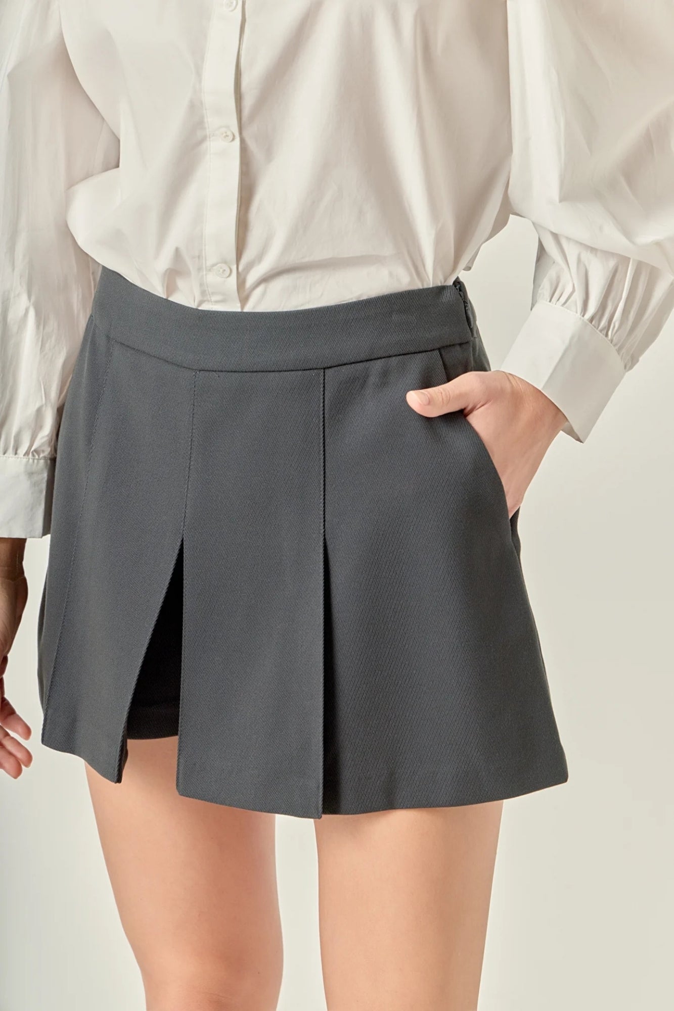 TWILL CHARCOAL SKORT