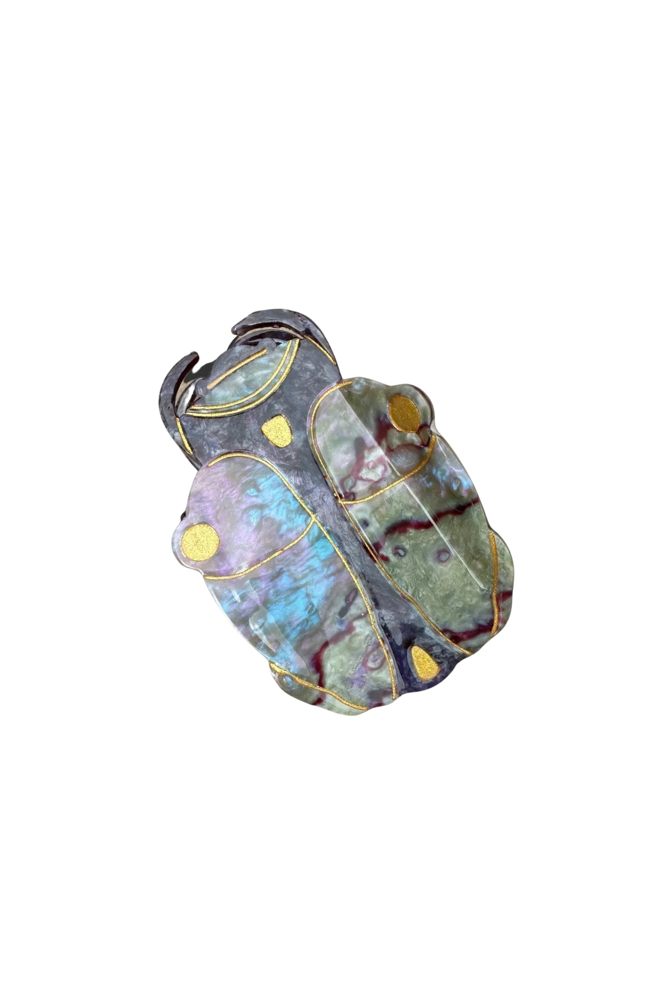 HAND PAINTED BEETLE CLAW HAIR CLIP