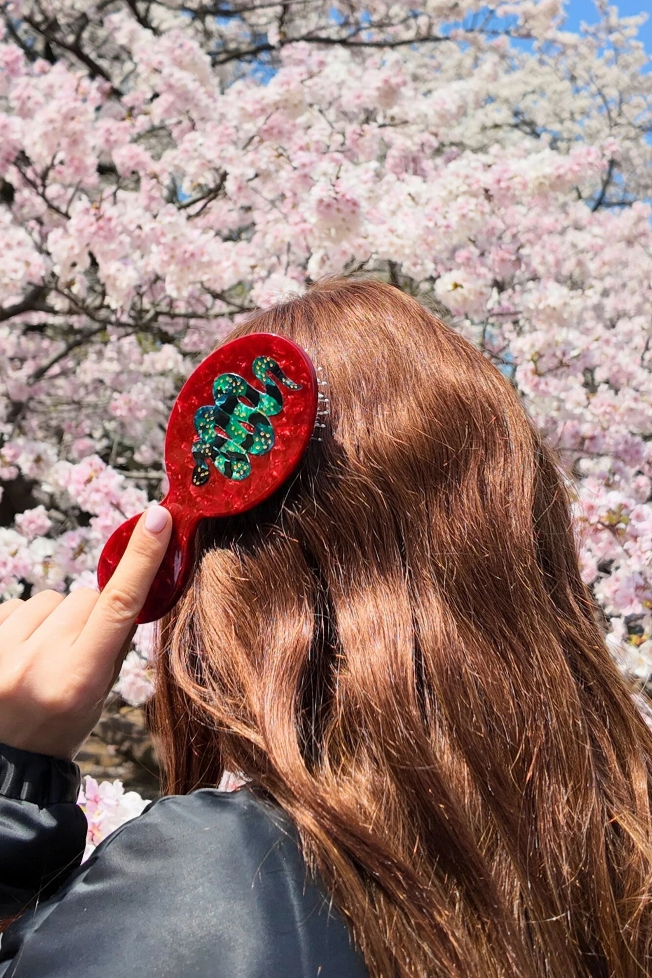 HAND PAINTED SNAKE HANDBAG HERO BRUSH