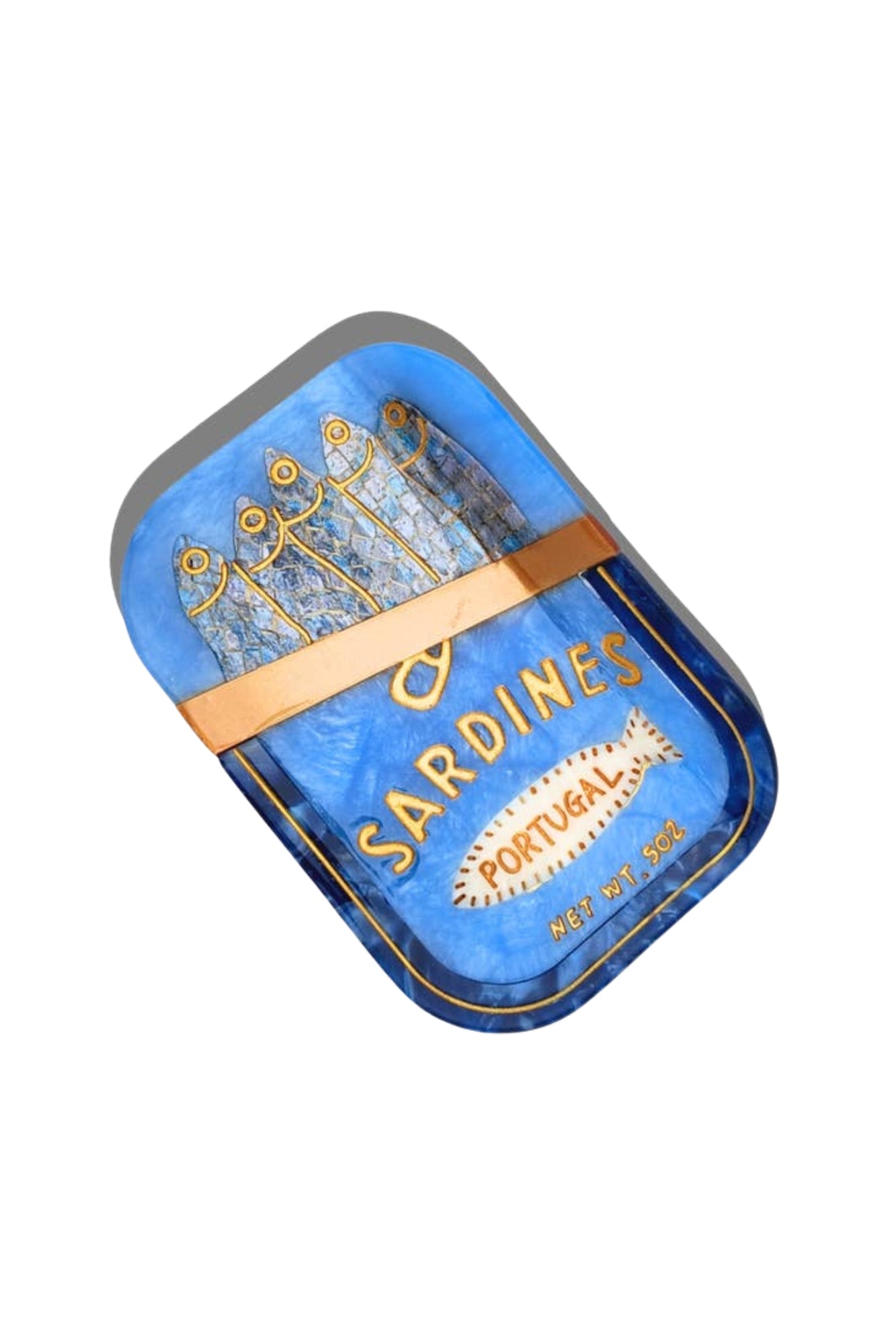 HAND PAINTED SARDINES CLAW HAIR CLIP