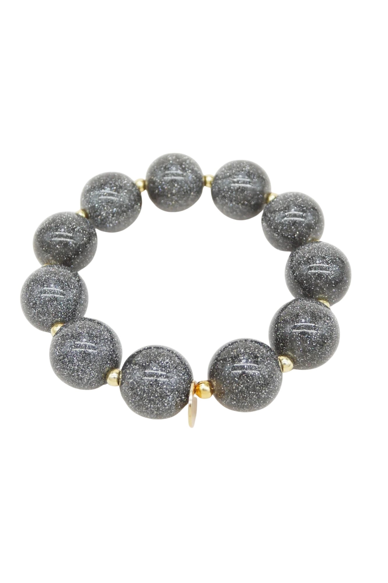 BICHOU GLITTERY BLACK CIRCLES HAIR TIE