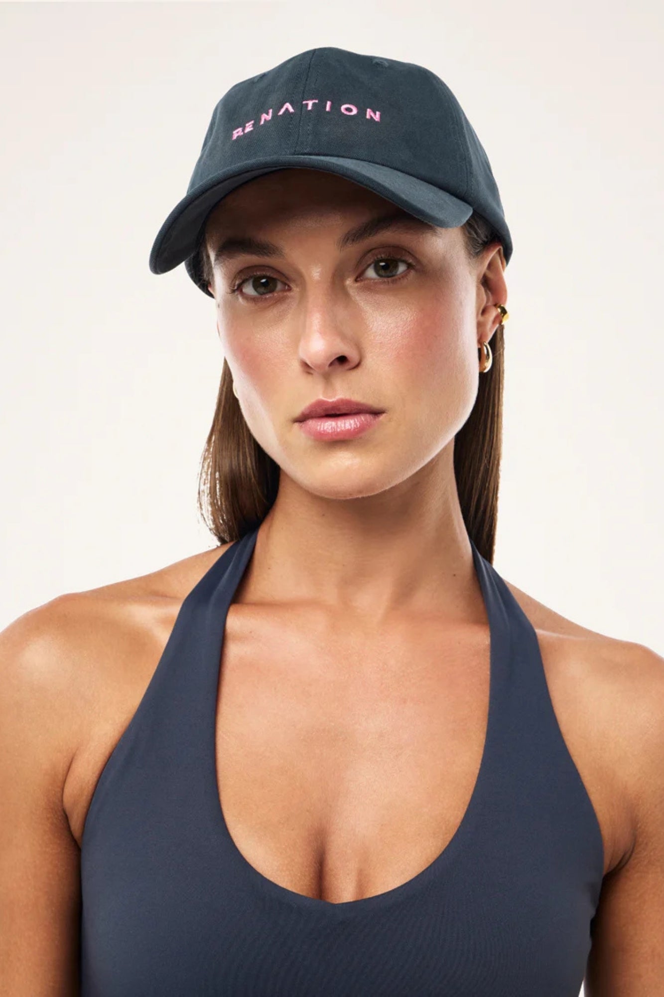 SHIFT CAP IN MARINE BLUE AND PRISM PINK