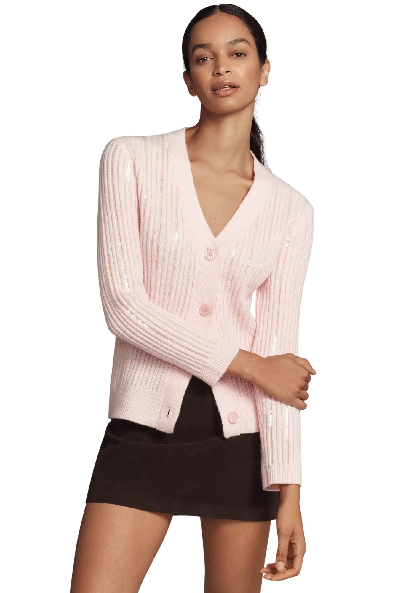 SEQUINS LIGTH PINK CARDIGAN