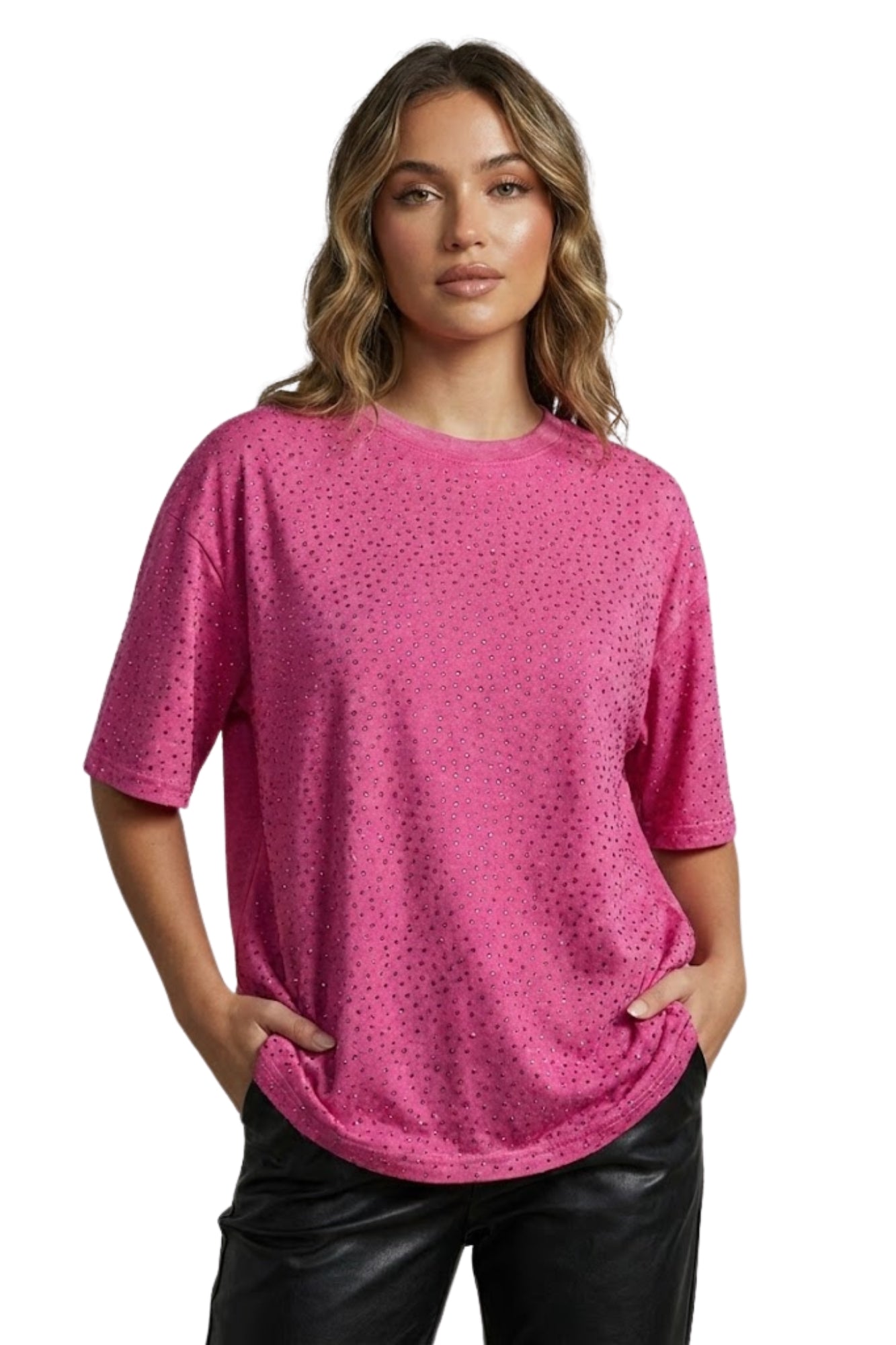 RHINESTONE FUSCHIA  TOP