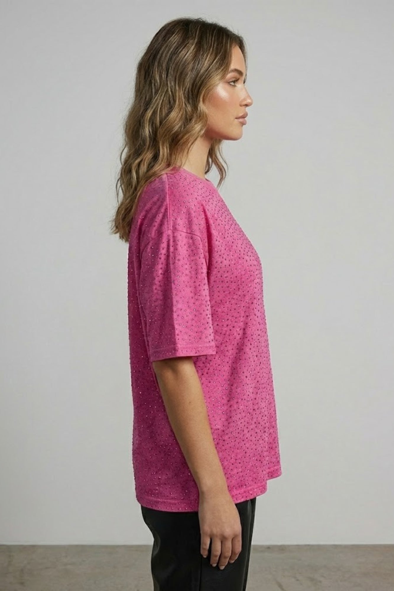 RHINESTONE FUSCHIA  TOP