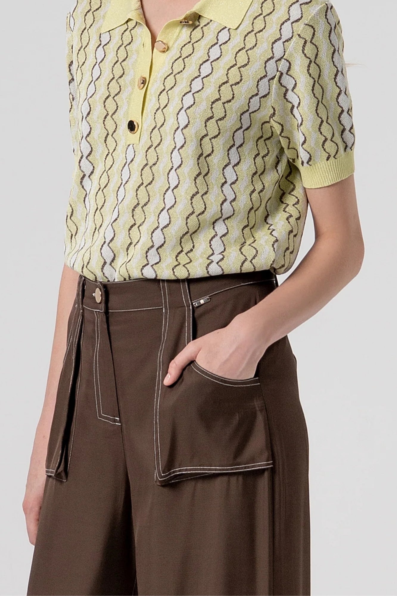PALAZZO PANT FLARE IN BROWN