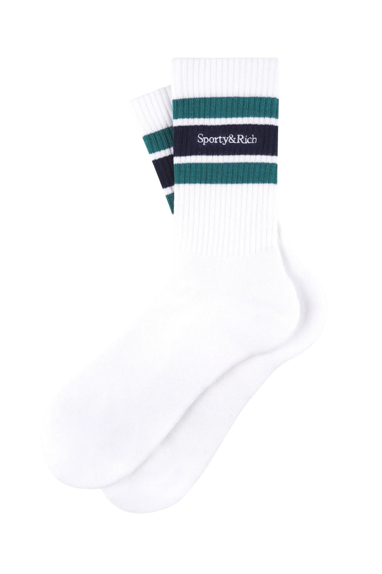 SERIF LOGO WHITE DARK NAVY SOCKS