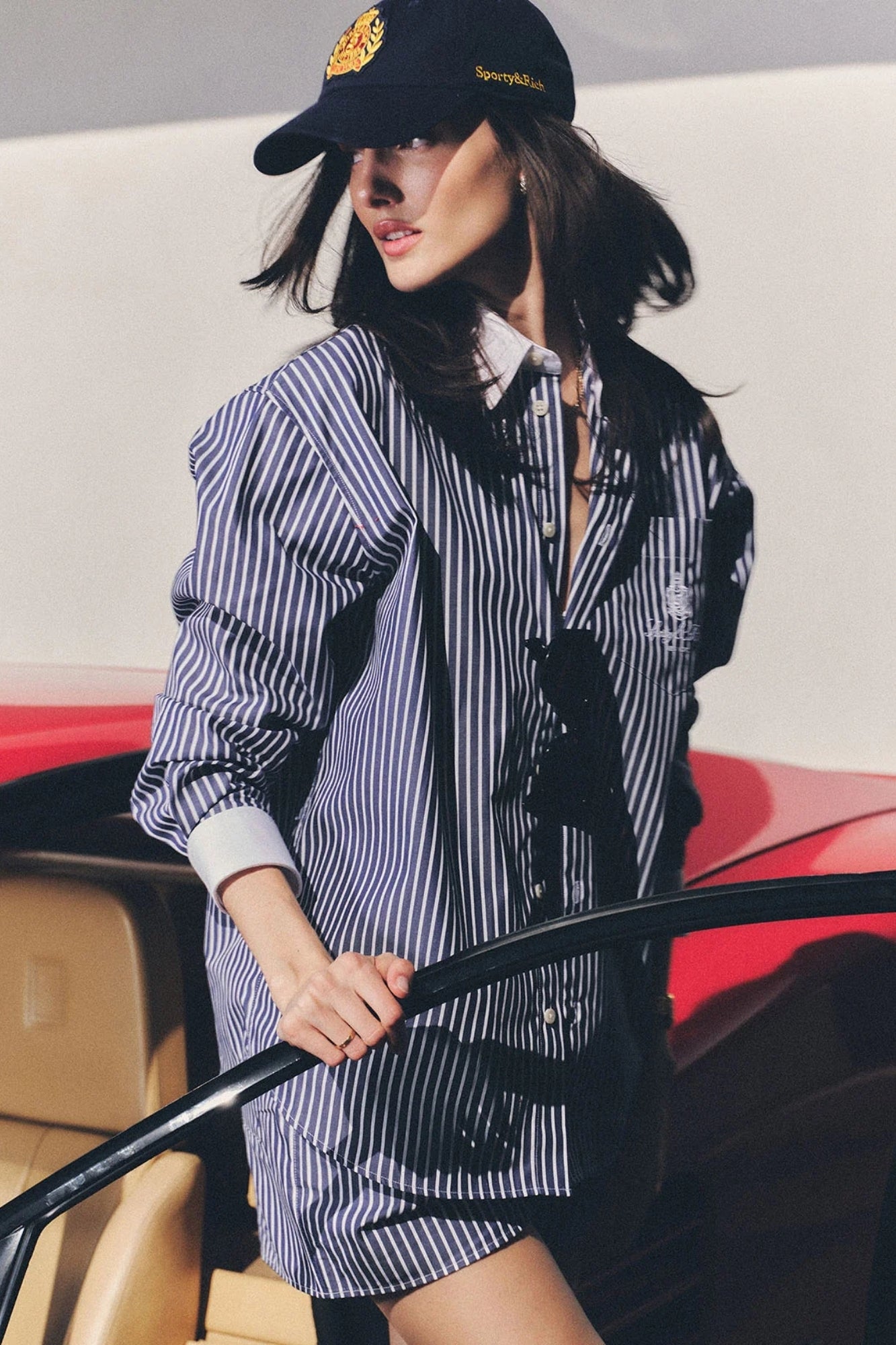 VENDOME BLUE STRIPED OVERSIZED SHIRT