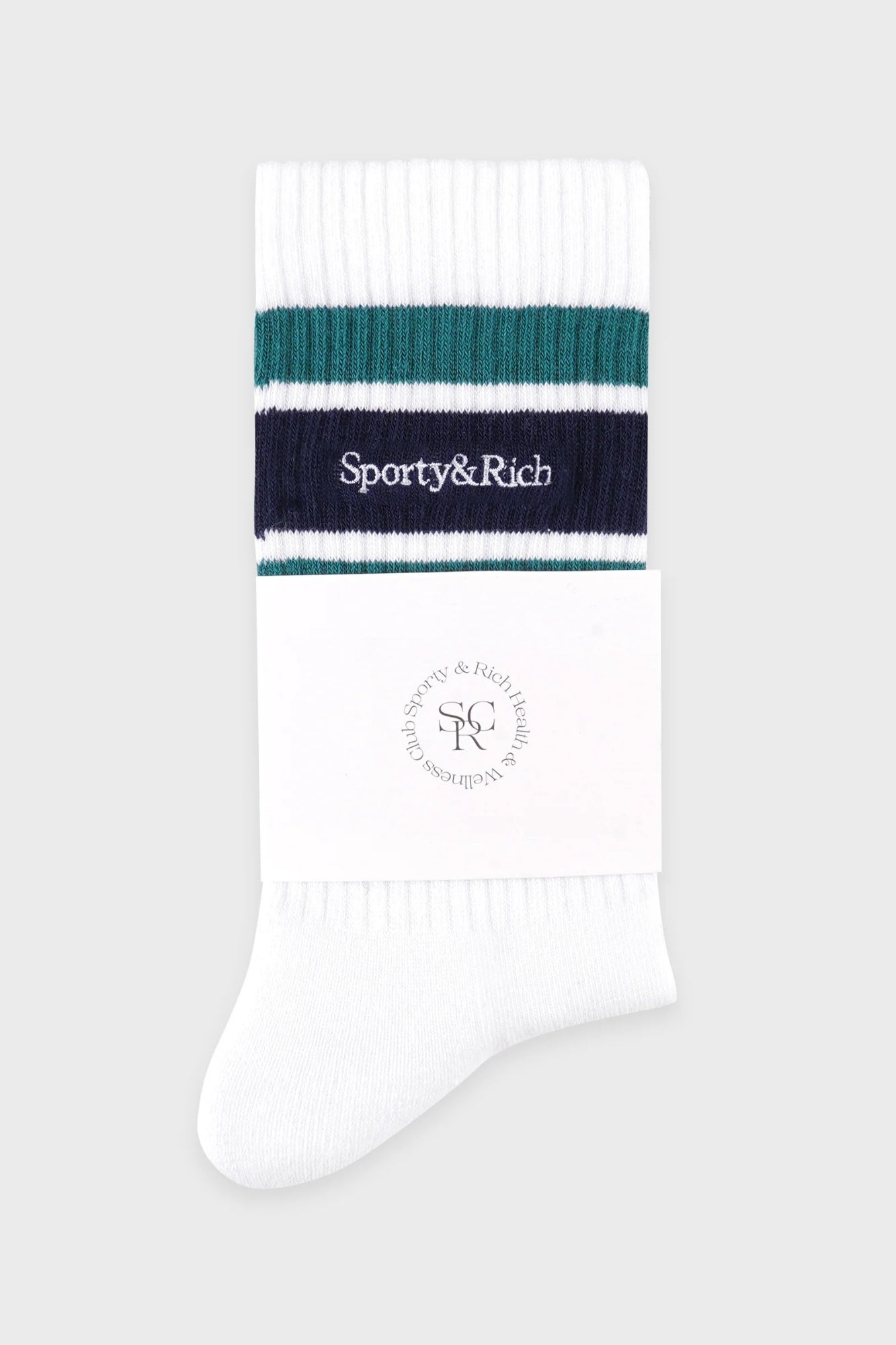 SERIF LOGO WHITE DARK NAVY SOCKS