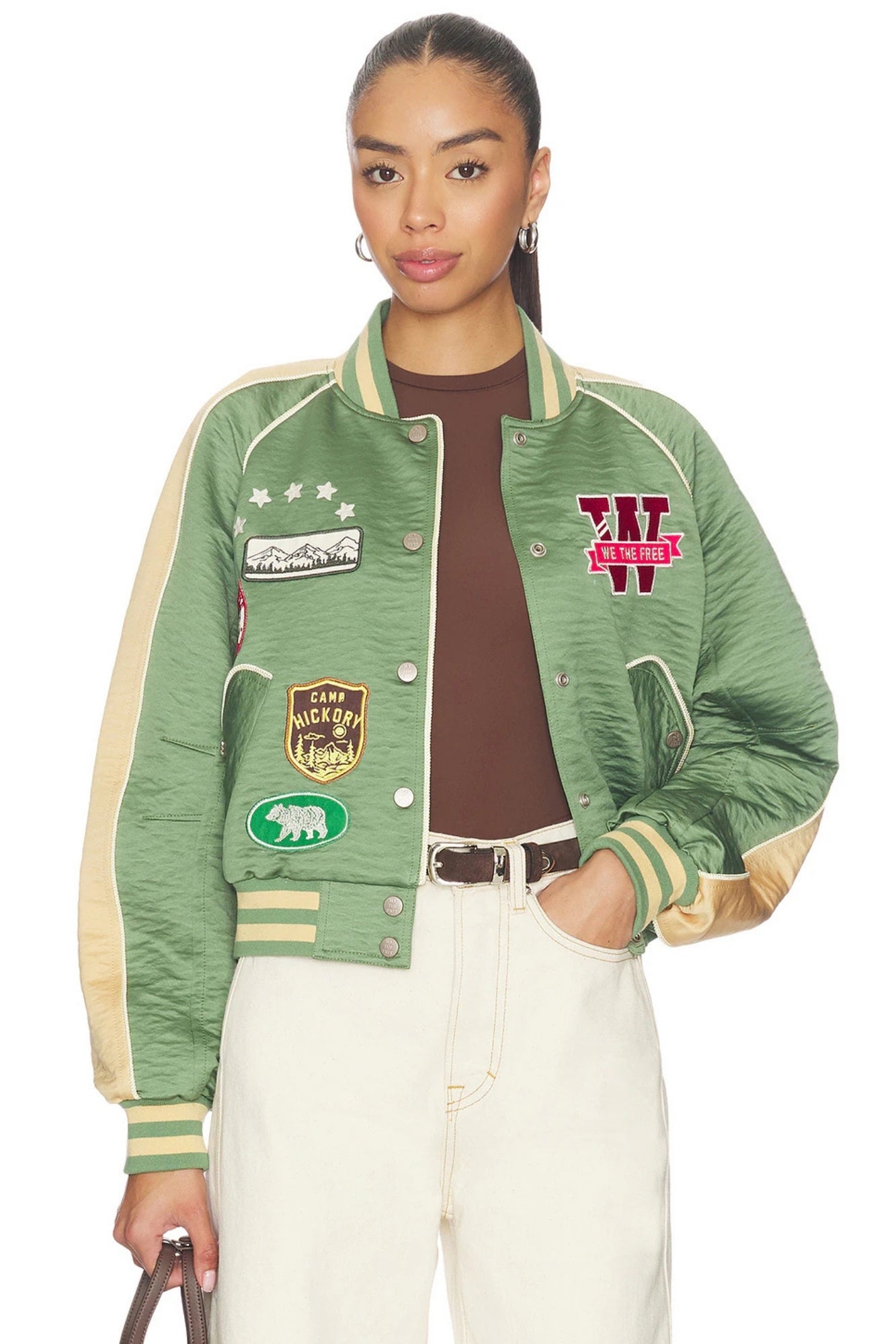 STAR POWER SOUVENIR JACKE IN VINTAGE GREEN COMBO
