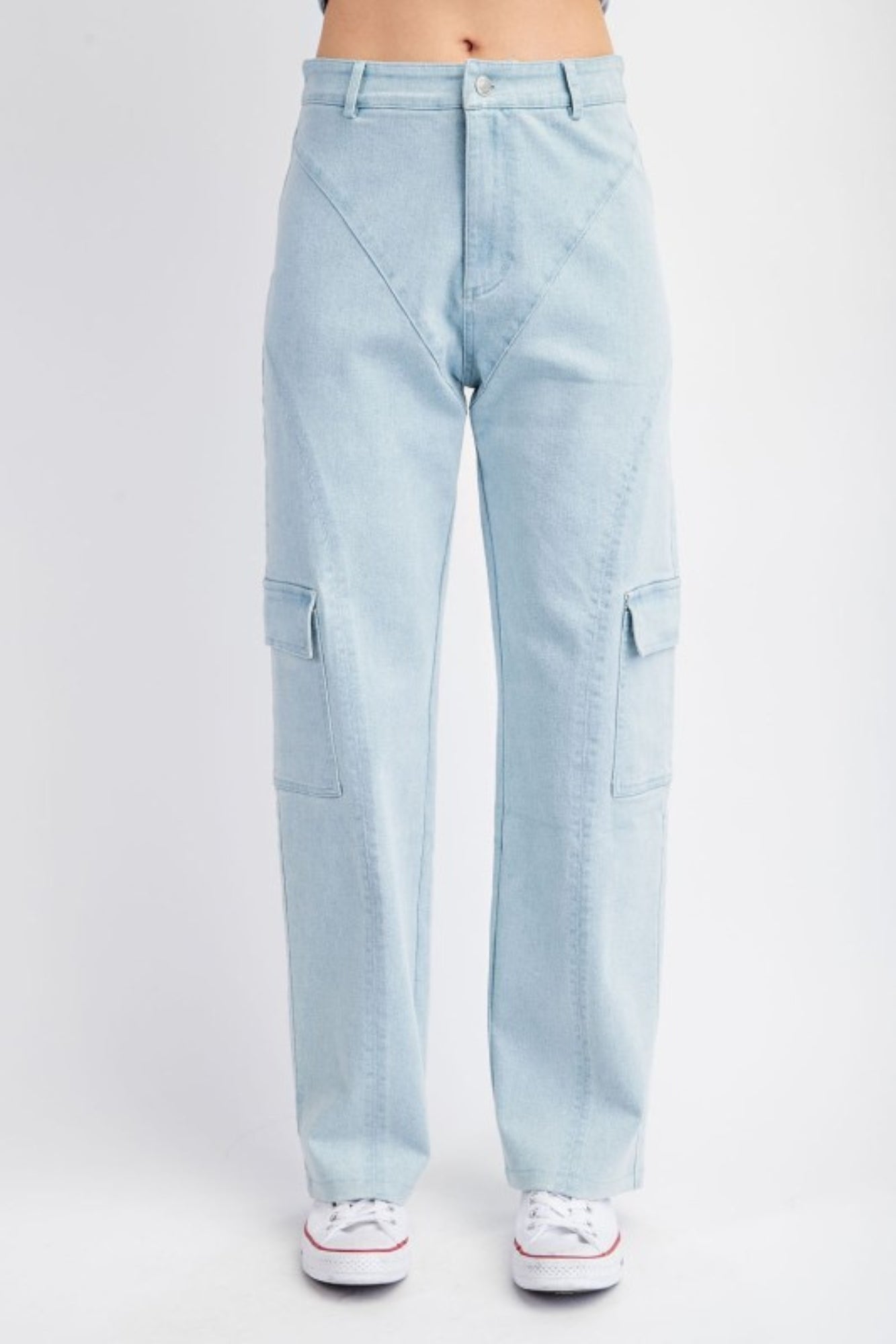 STRAPLESS STRETCH DENIM LIGTH BLUE SET