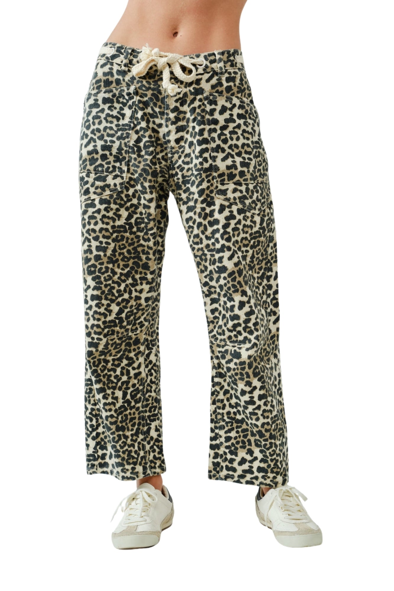 BARREL LEOPARD DENIM PANT