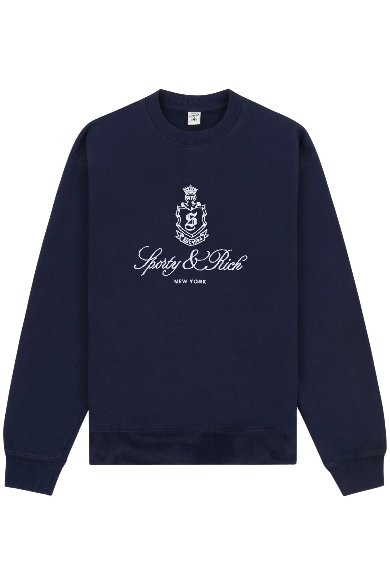 VENDOME EMBROIDERED DARK NAVY CREWNECK