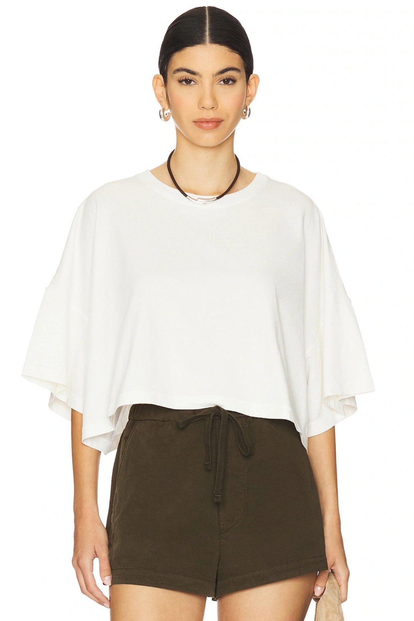 CROP CAPE TEE IN PASHMINA