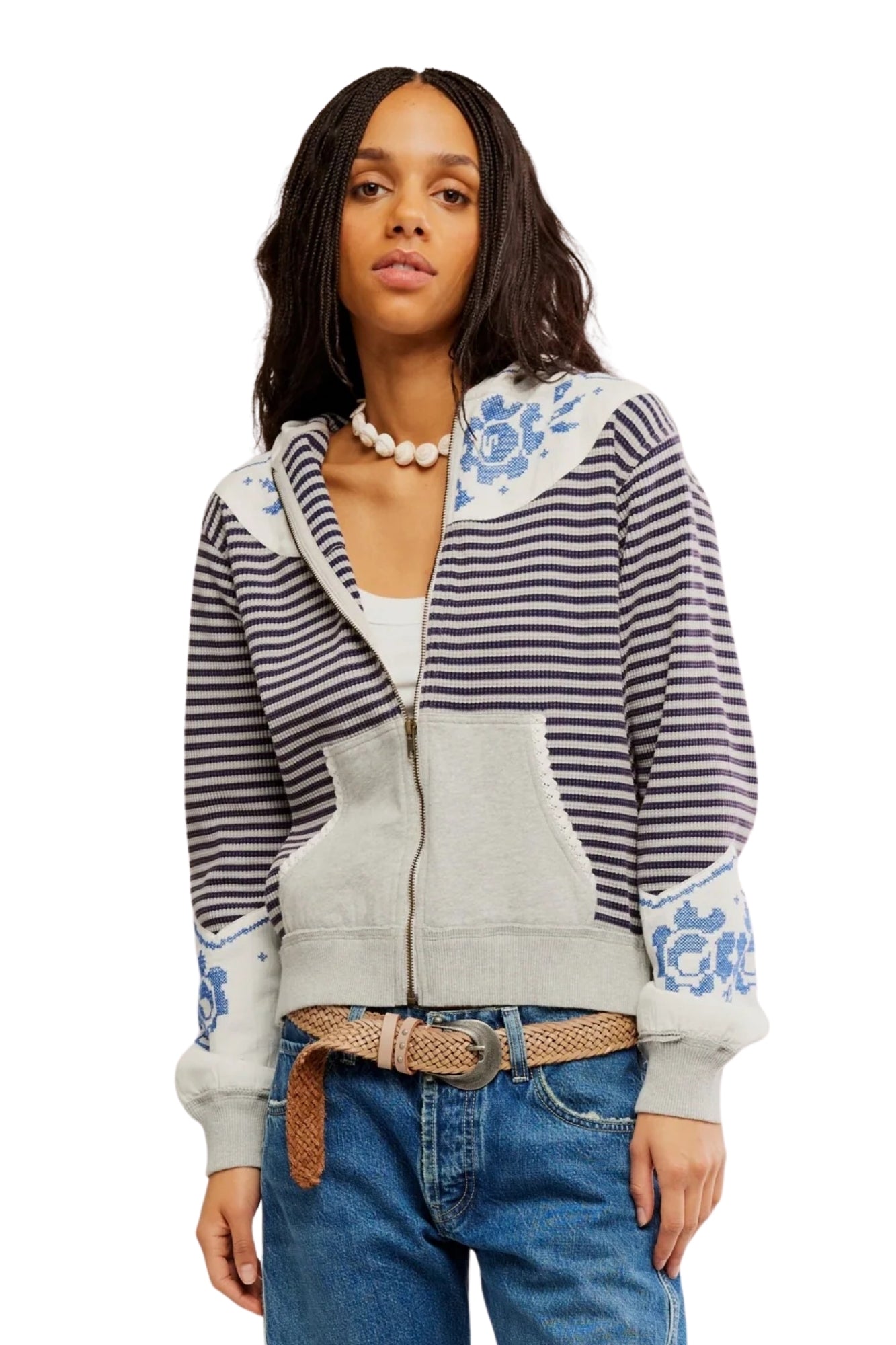 LYDIA ZIP UP GREY COMBO