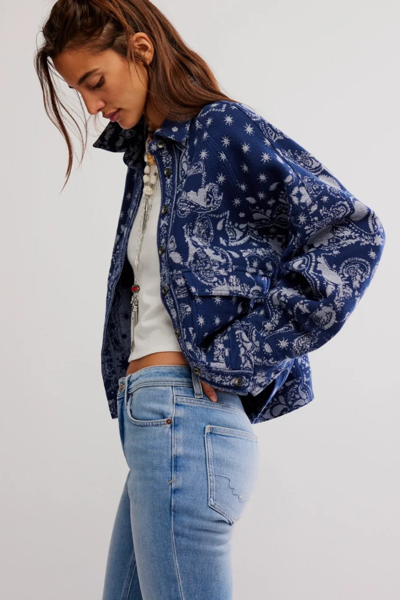 BANDANA JACQUARD INDIGO SHIRT