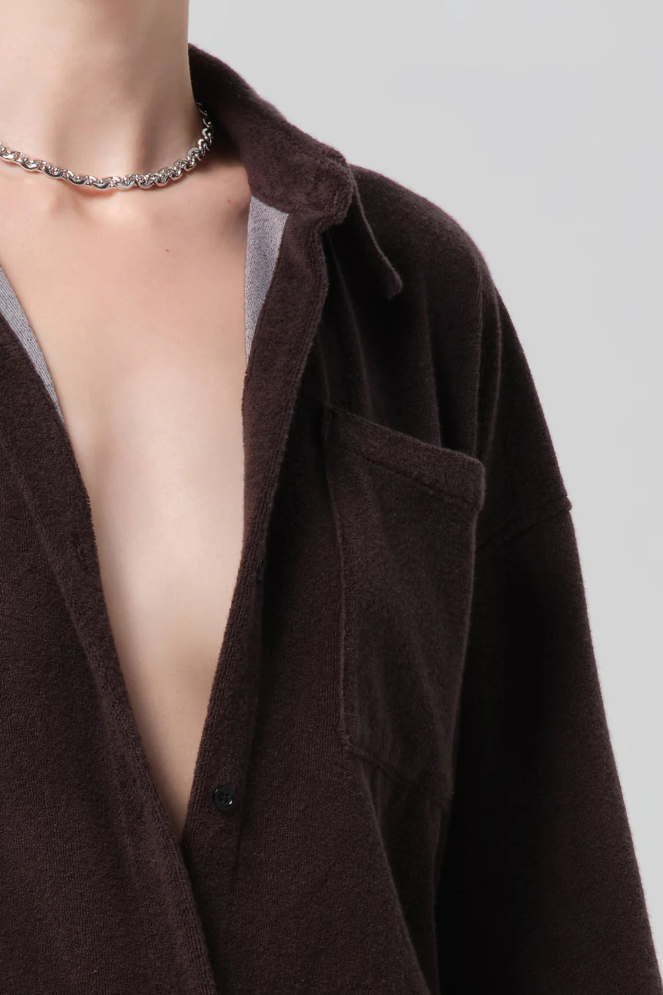 FRANCIS KNIT SHIRT IN CHOCOLATE