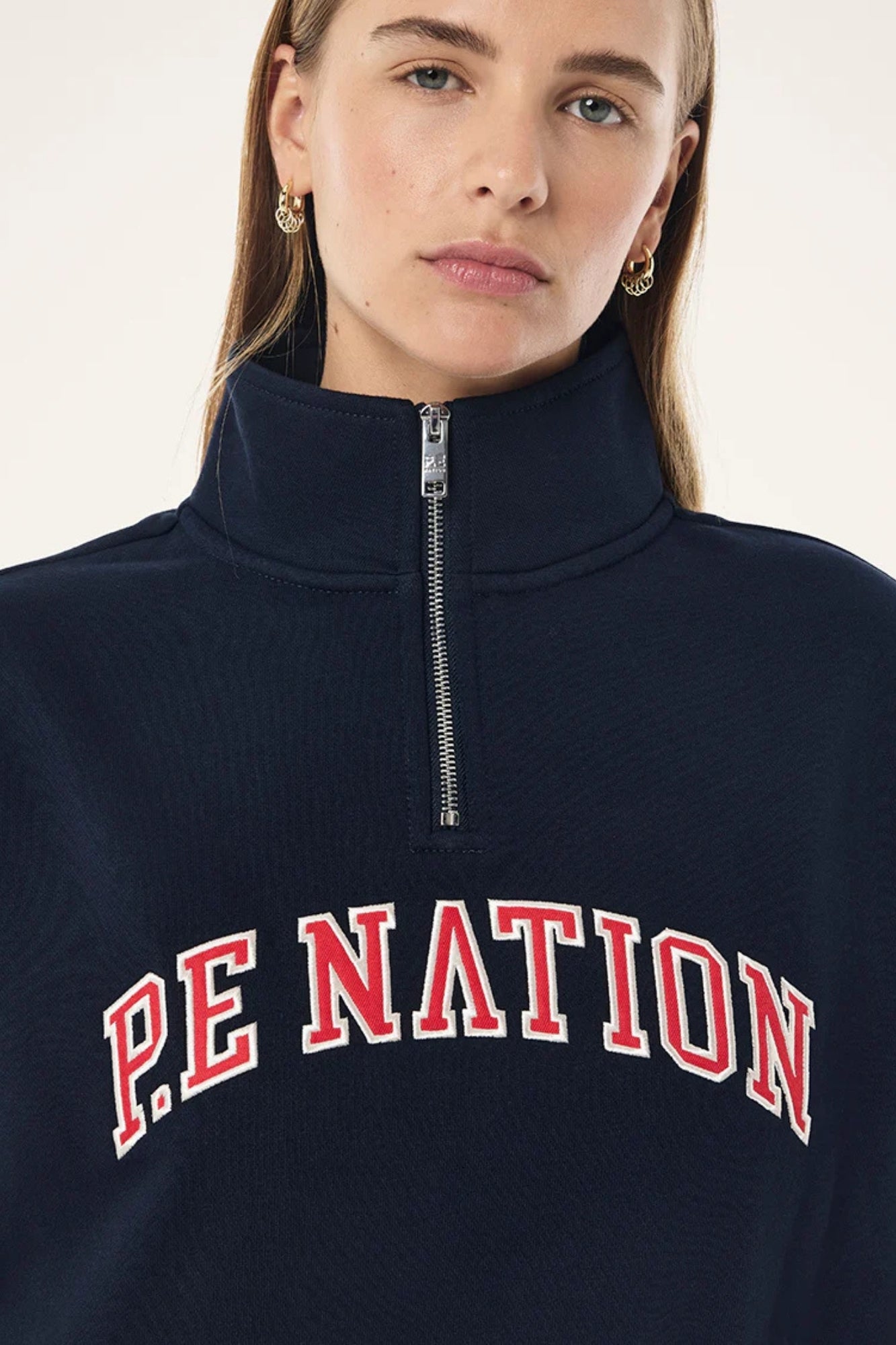 LEGACY QUARTER ZIP SWEAT IN DARK NAVY