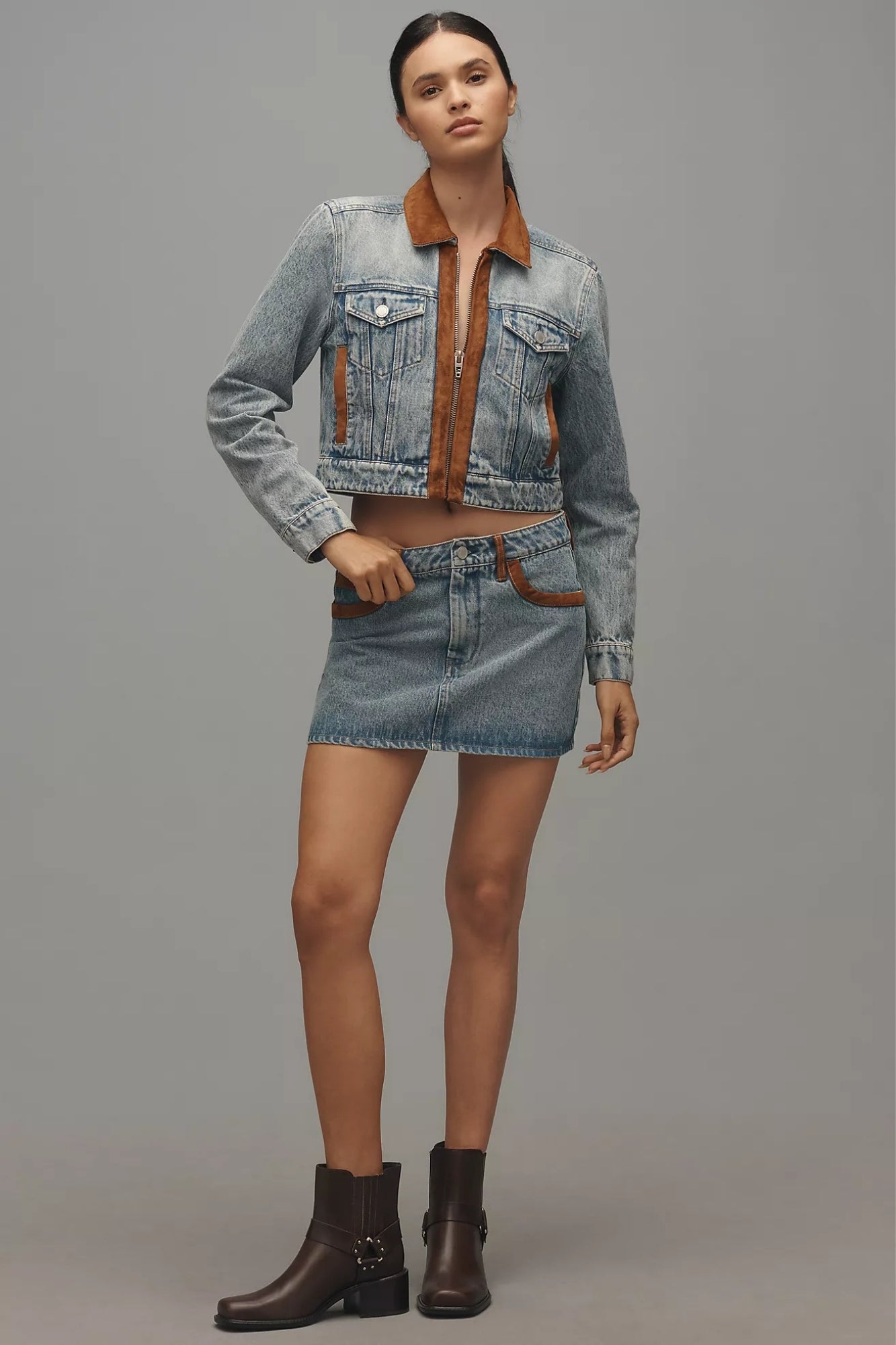 RODEO DRIVE LIGHT VINTAGE INDIGO SKIRT