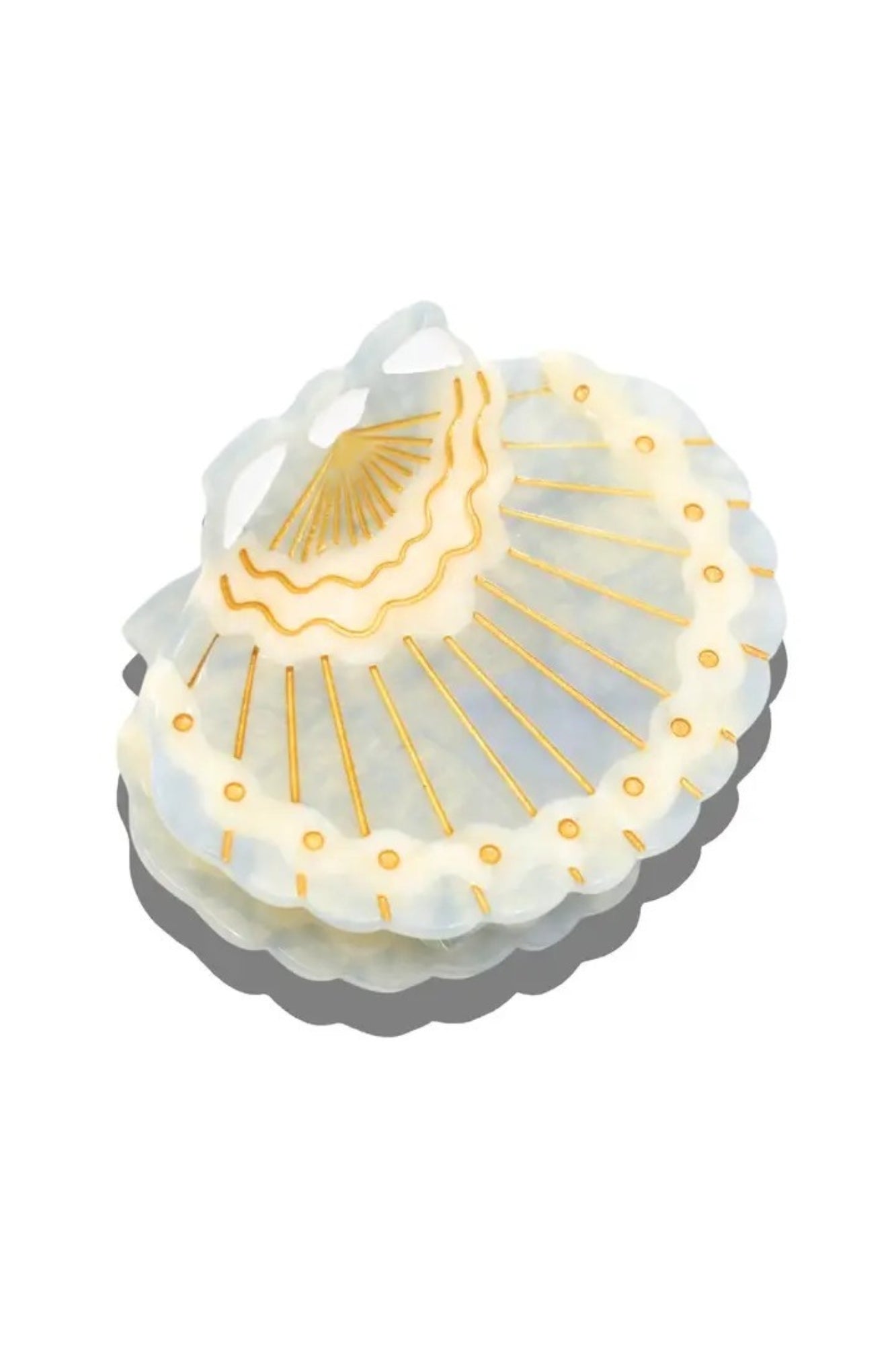 HAND PAINTED SCALLOP SEASHELL CLAW HAIRCLIP