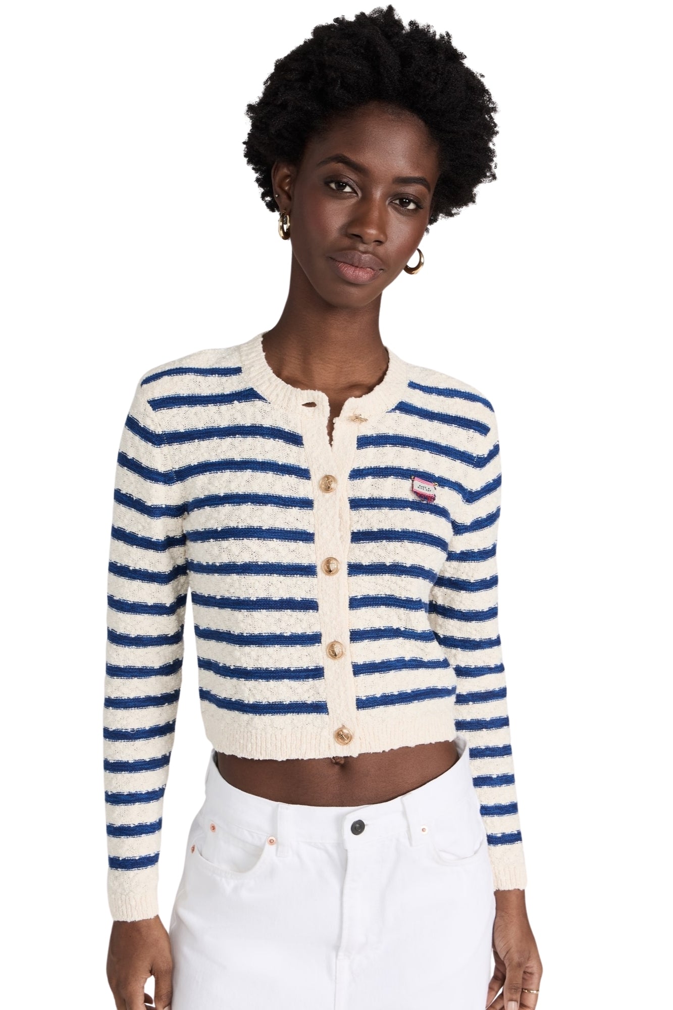 TEXTURED BRITON STRIPE CARDIGAN