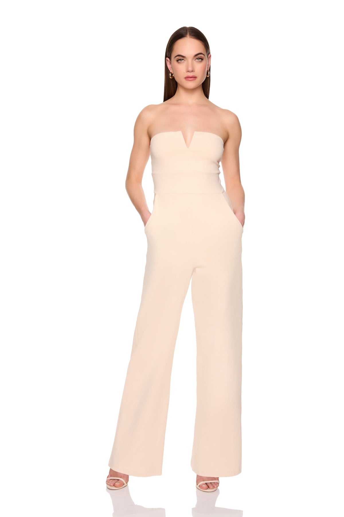 V WIRE JUMPSUIT IN BELGIAN CREME