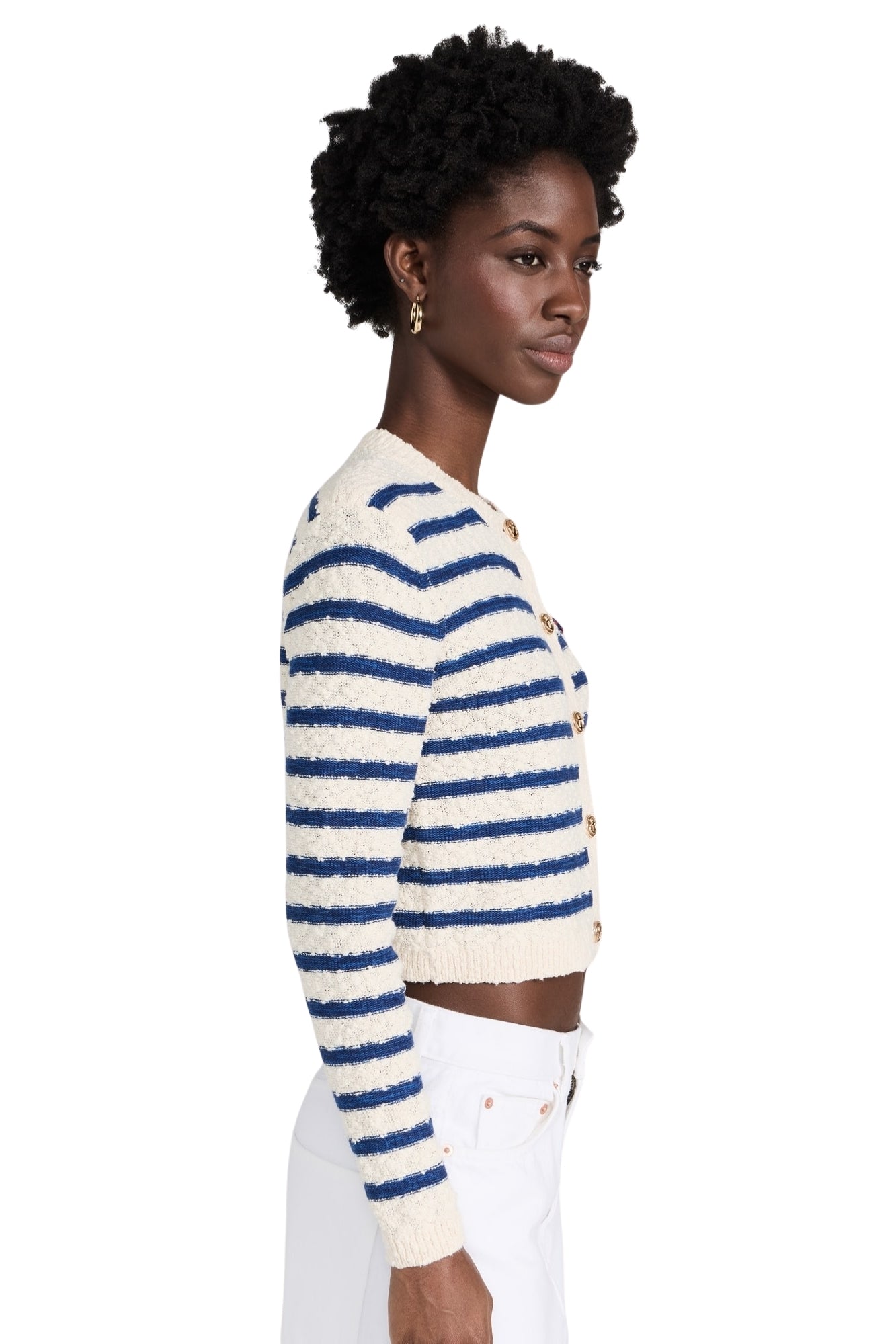 TEXTURED BRITON STRIPE CARDIGAN