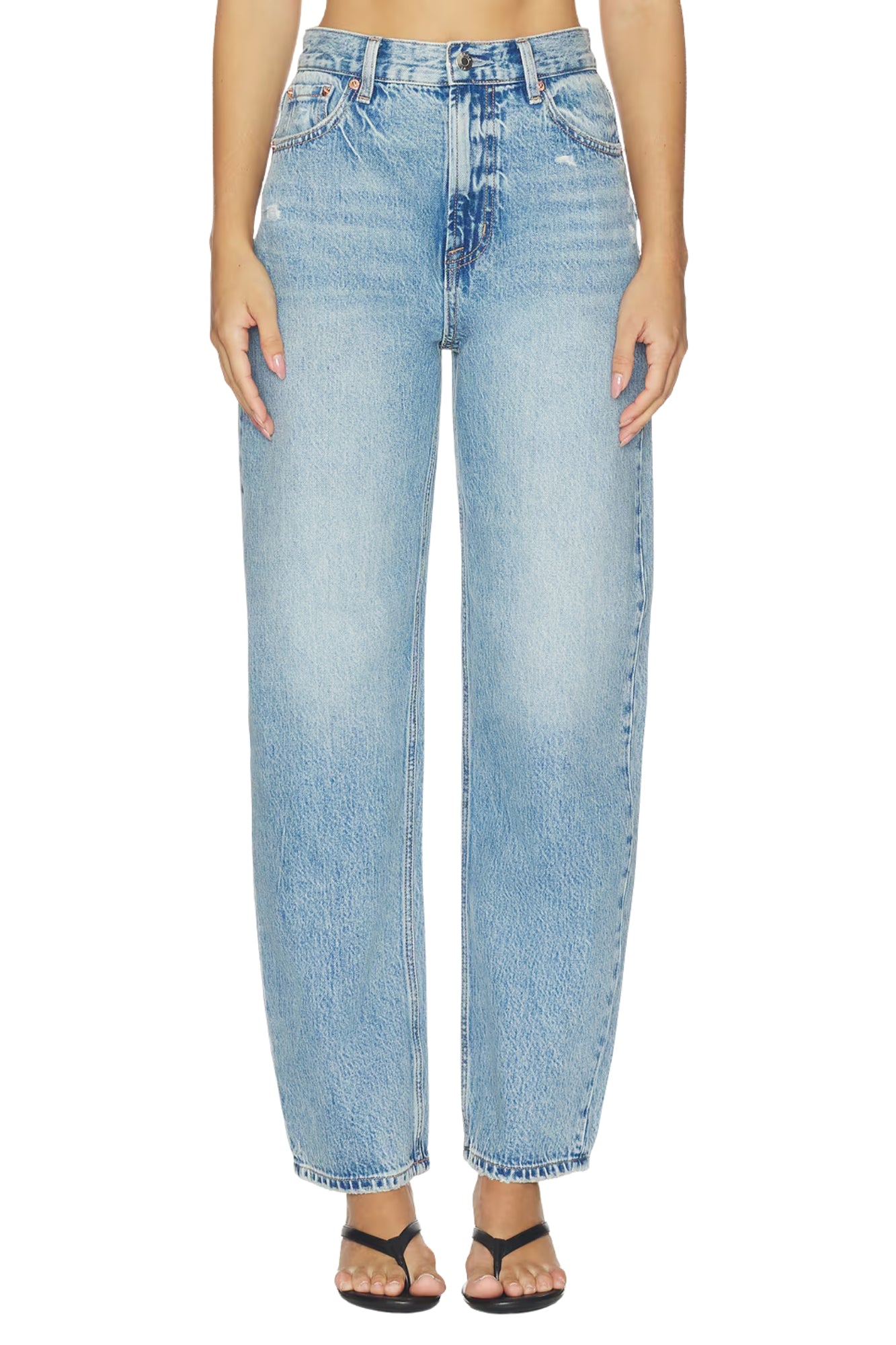 WES HIG RISE BARREL JEAN BLUE CLOUD