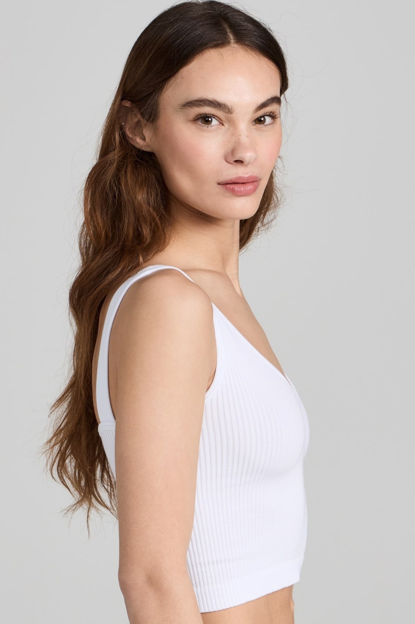 SOLID RIB WHITE BRA