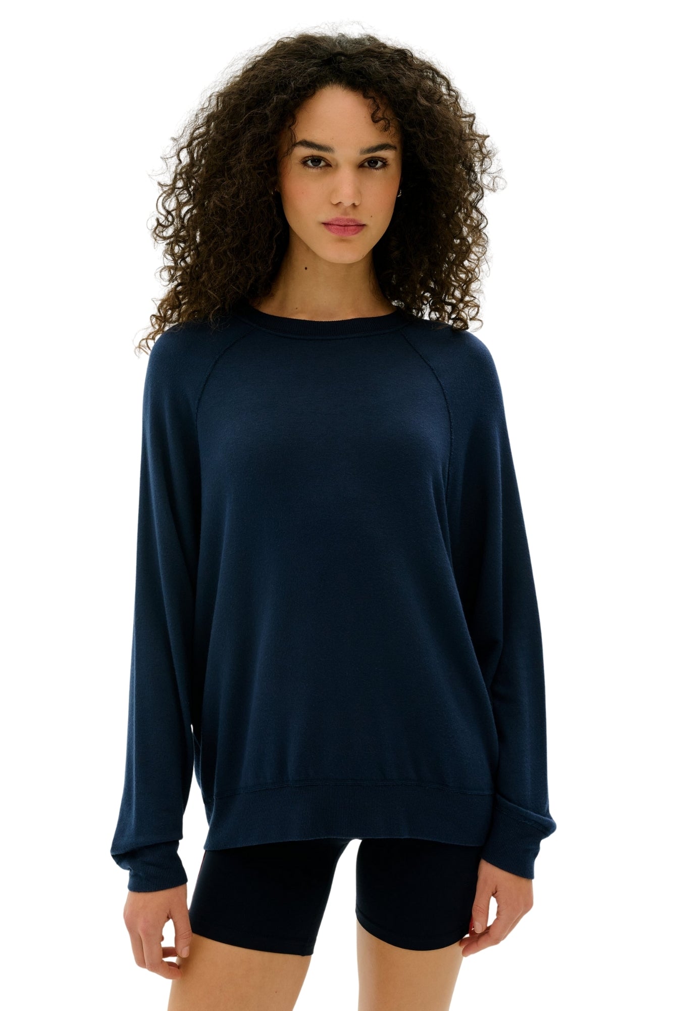 ANDIE OVERSIZED FLEECE INDIGO SWEATSHIRT