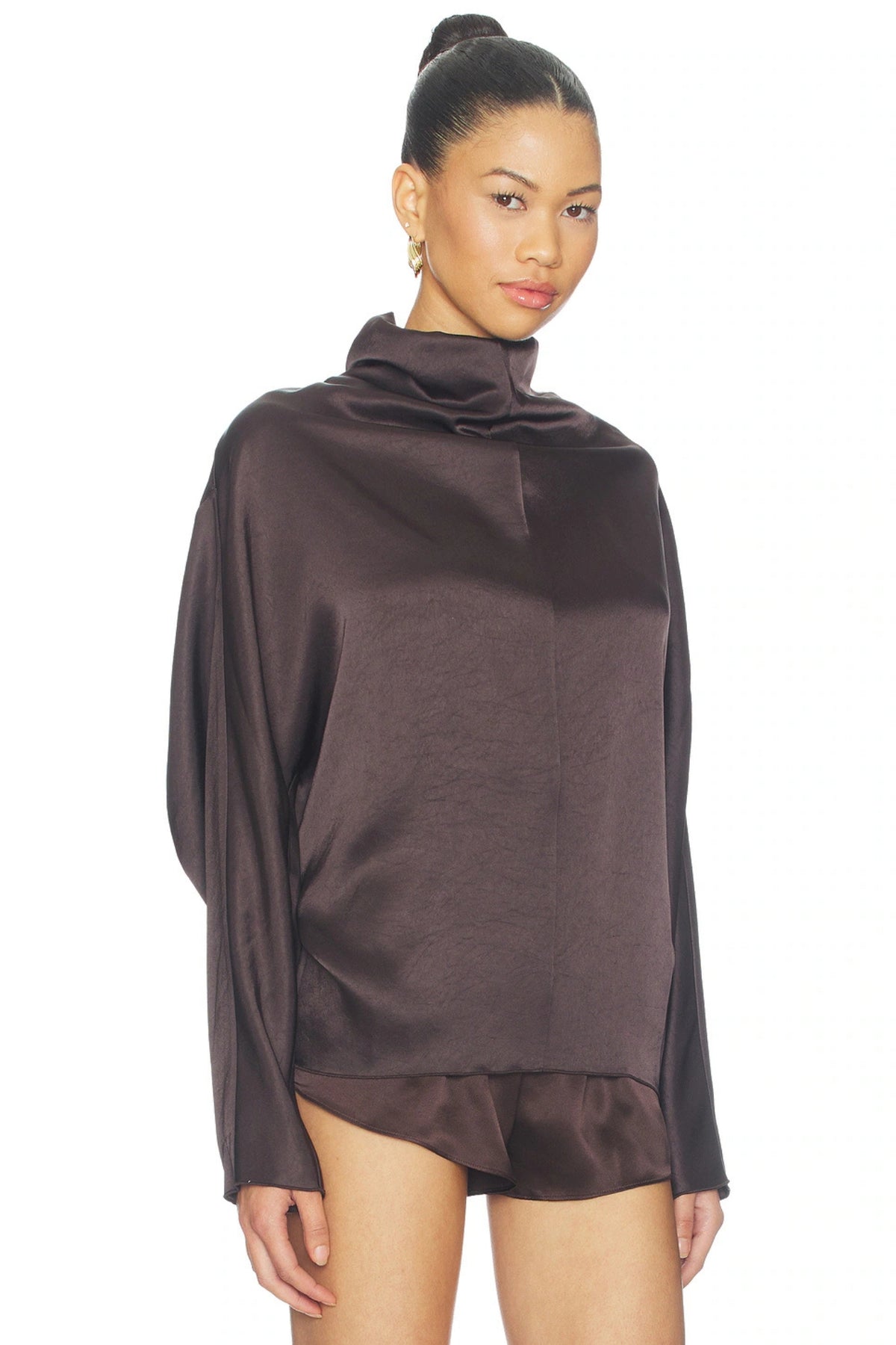 ILARIA DRAPED TOP IN ESPRESSO