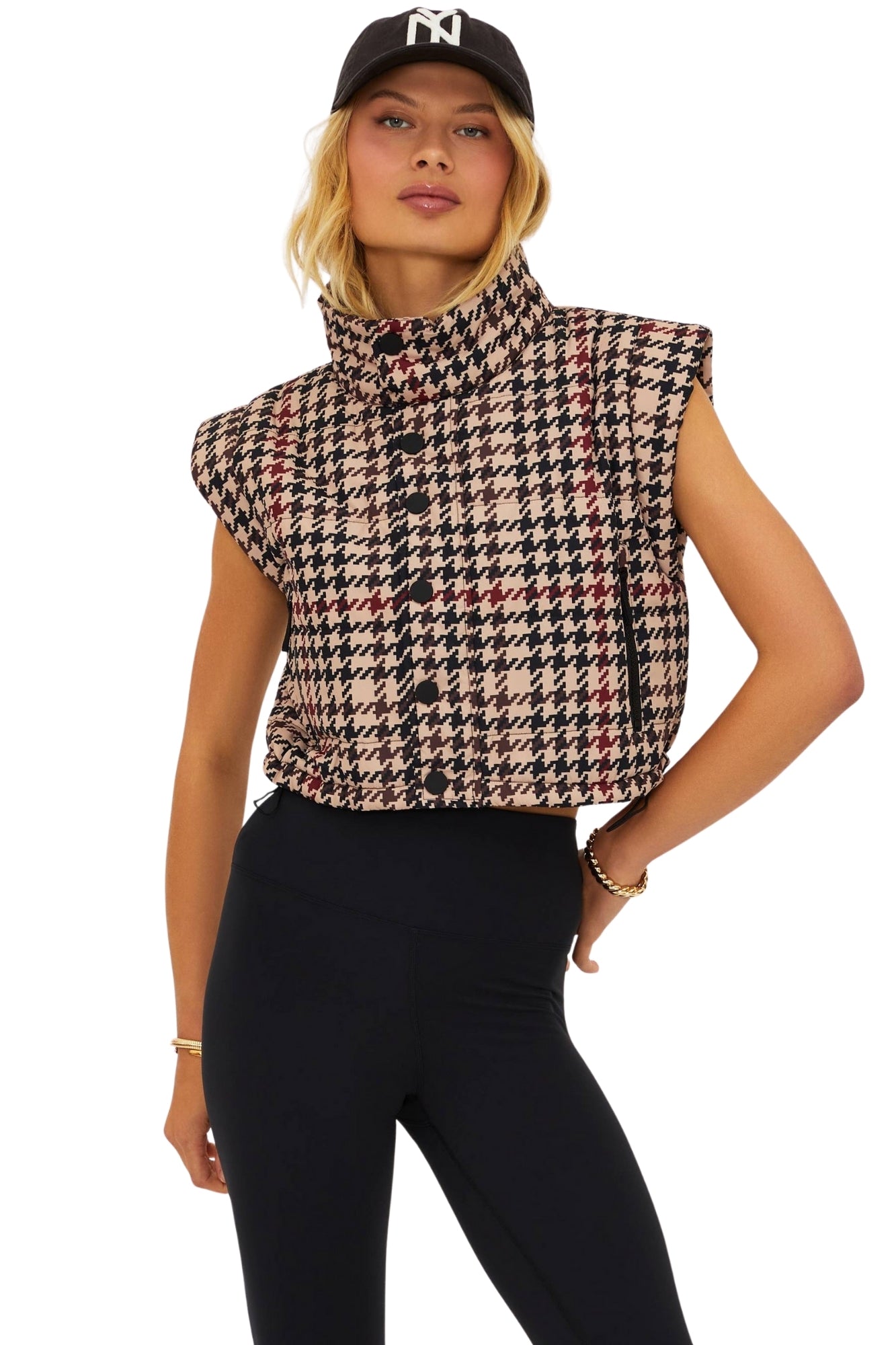 CANYON PUFFER VEST MIDNIGHT HOUNDSTOOTH