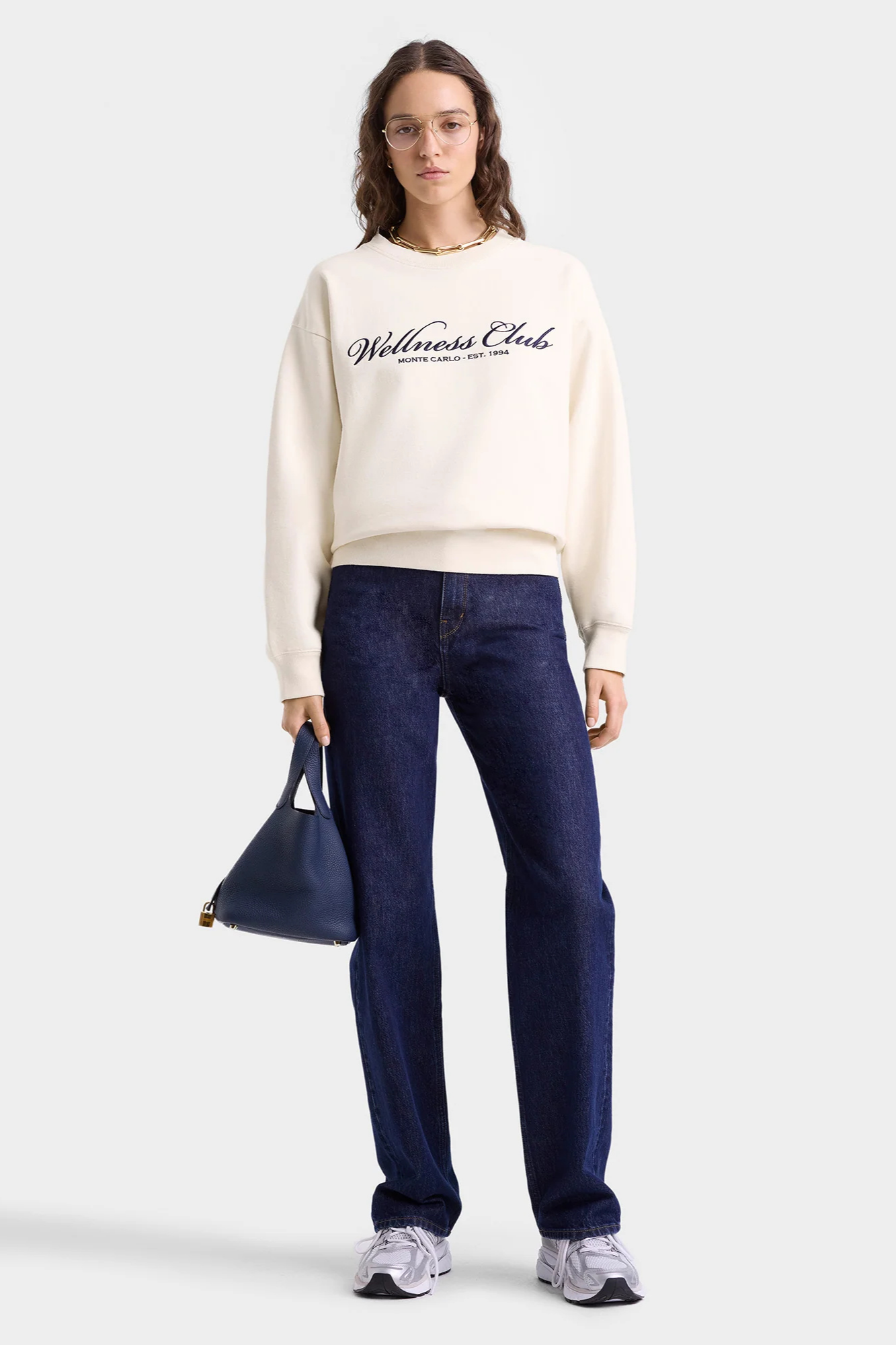 WELLNESS CLUB MC EMBOIRDERED CREAM CREWNECK
