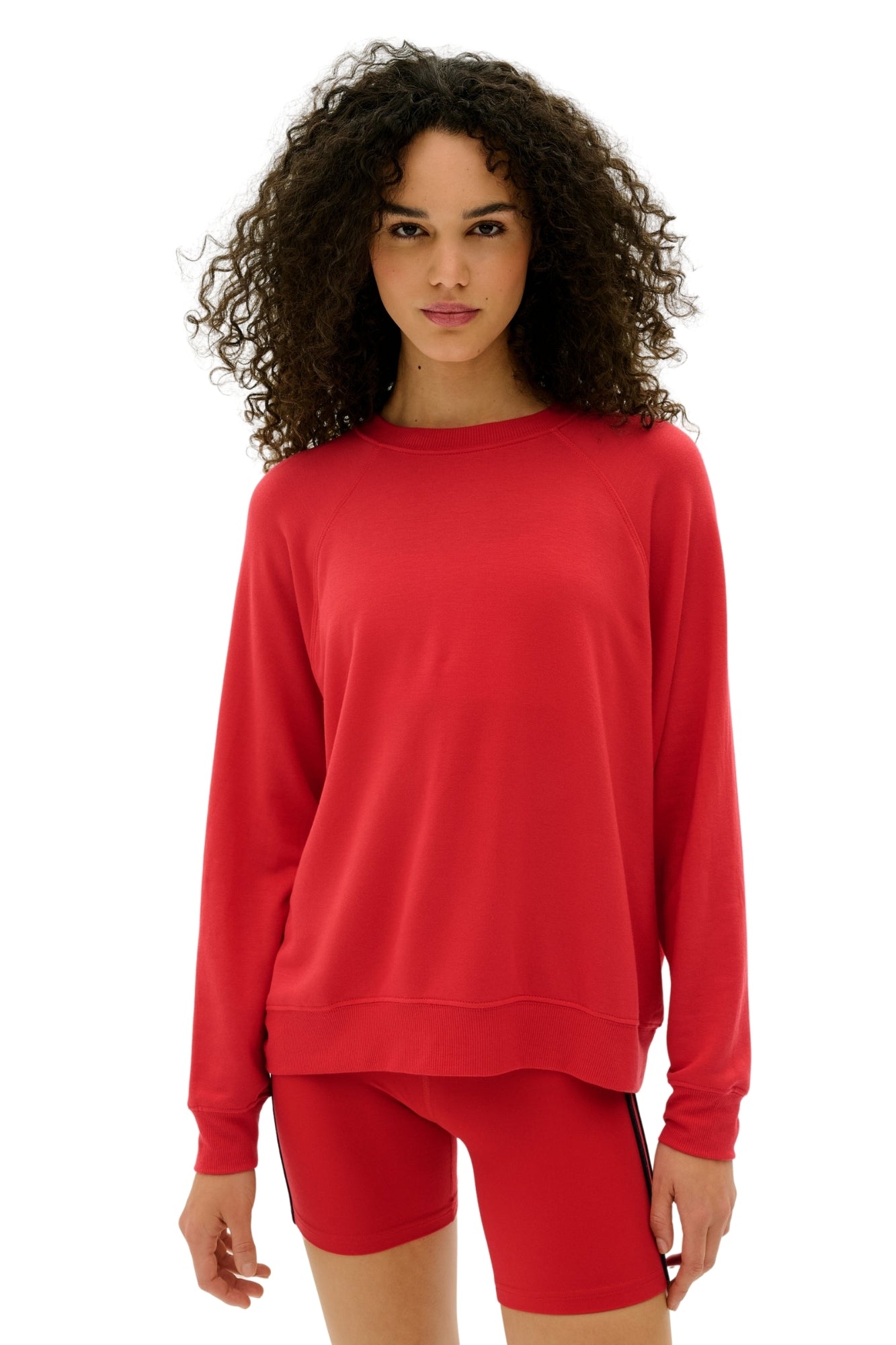 ANDIE OVERSIZED FLEECE PIRATE RED SWEATSHIRT