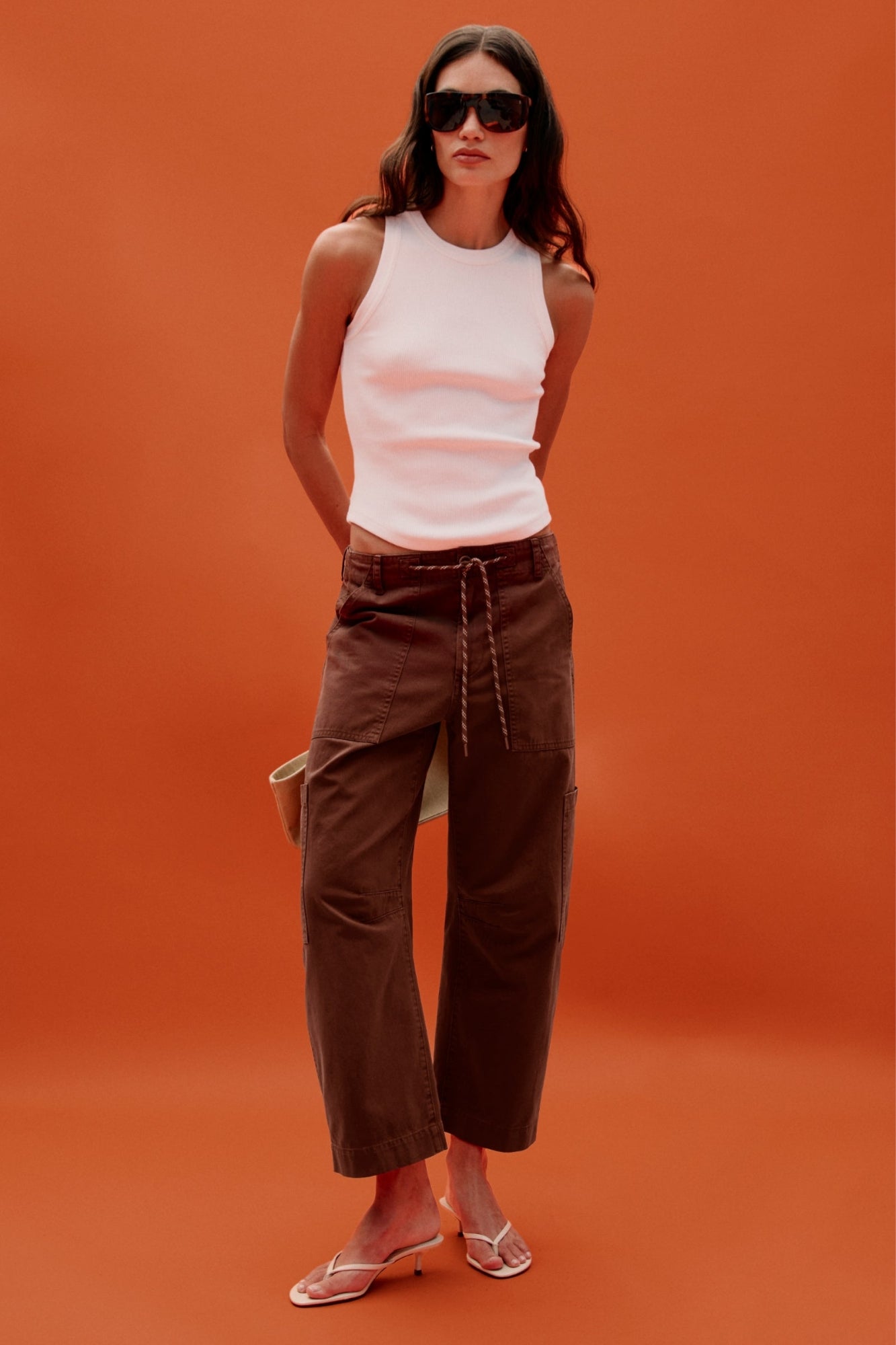 SABRINA CURVED UTILITY PANTS IN LINDT