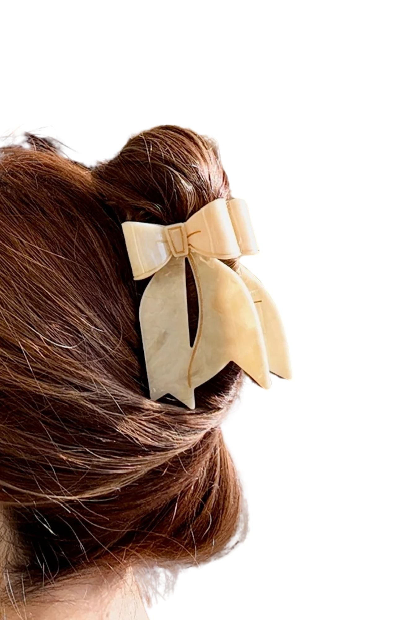 HAND PANITED BOW CLAW HAIR CLIP