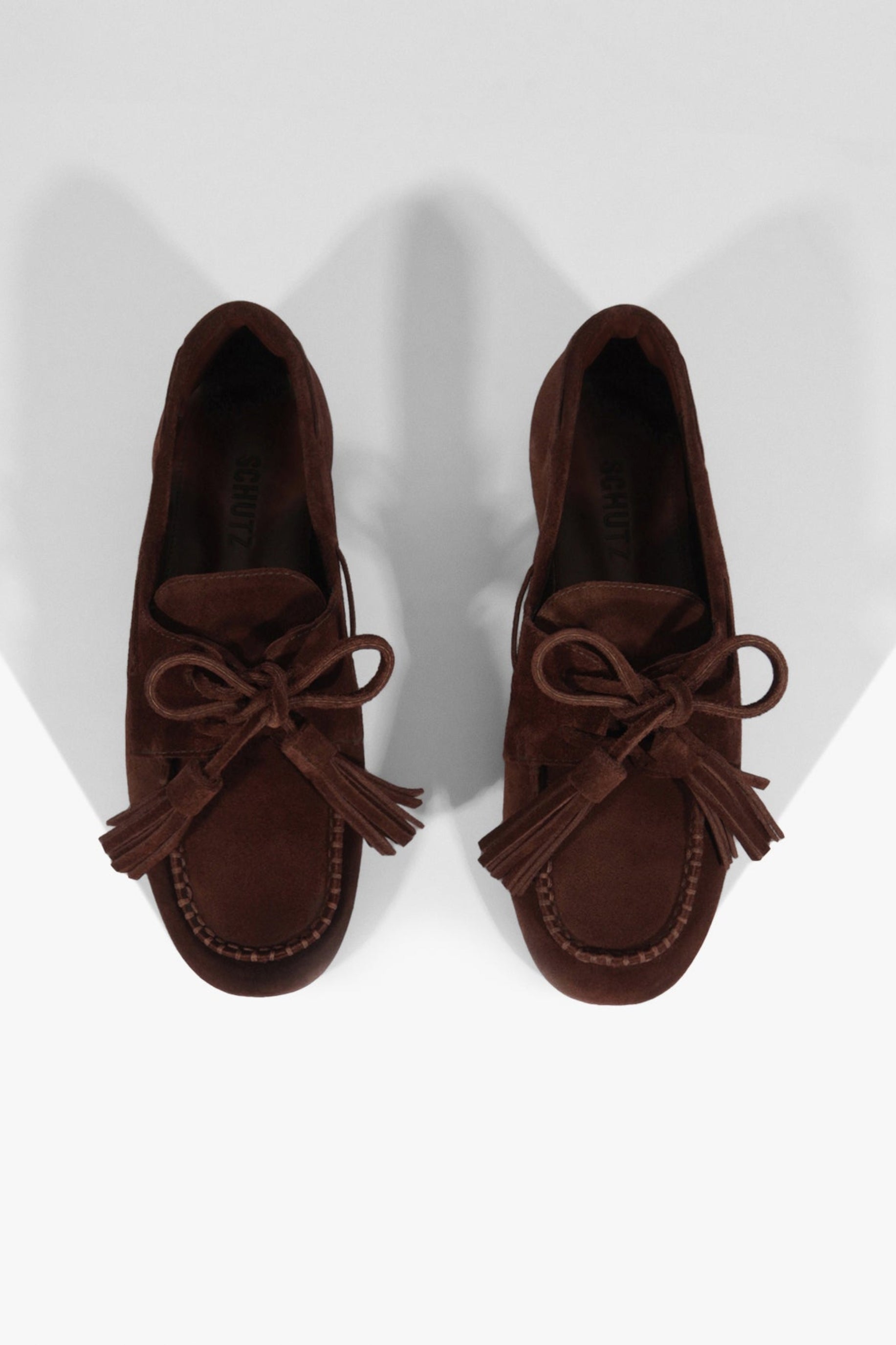 KIM SUEDE FLAT IN CHESTNUT BROWN
